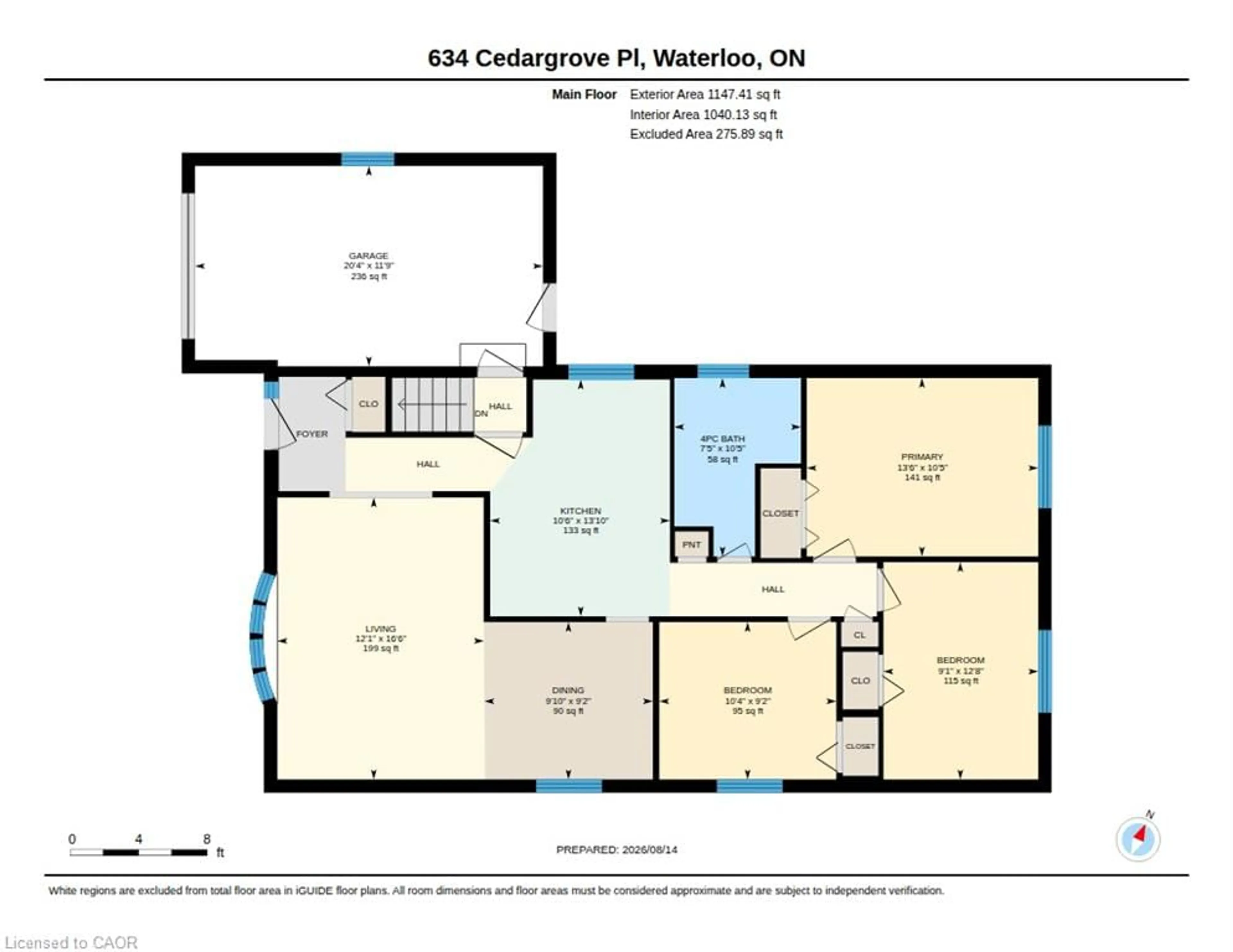 Floor plan for 634 Cedargrove Pl, Waterloo Ontario N2L 4Y9