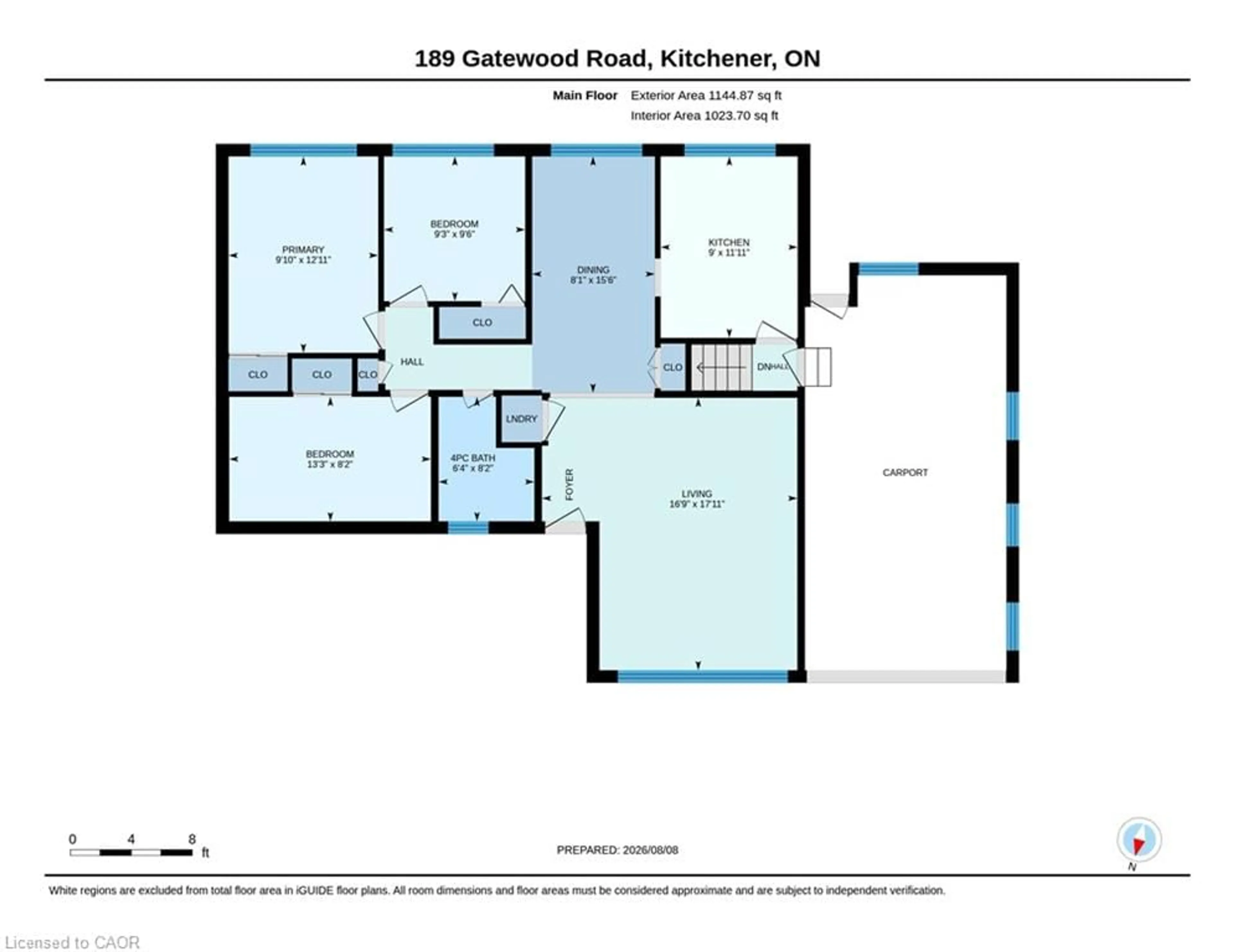 Floor plan for 189 Gatewood Rd, Kitchener Ontario N2M 4E3