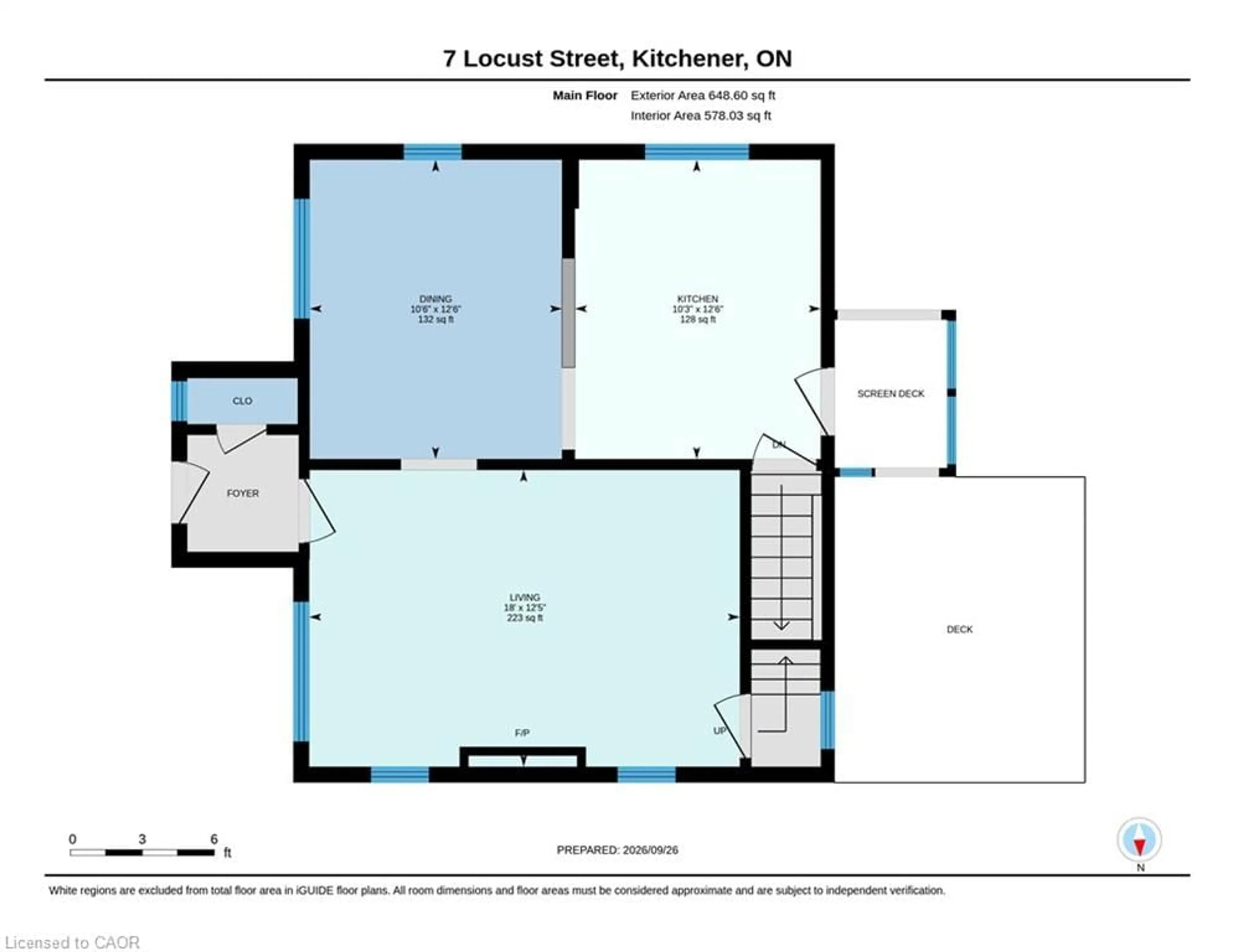 Floor plan for 7 Locust St, Kitchener Ontario N2H 1W6