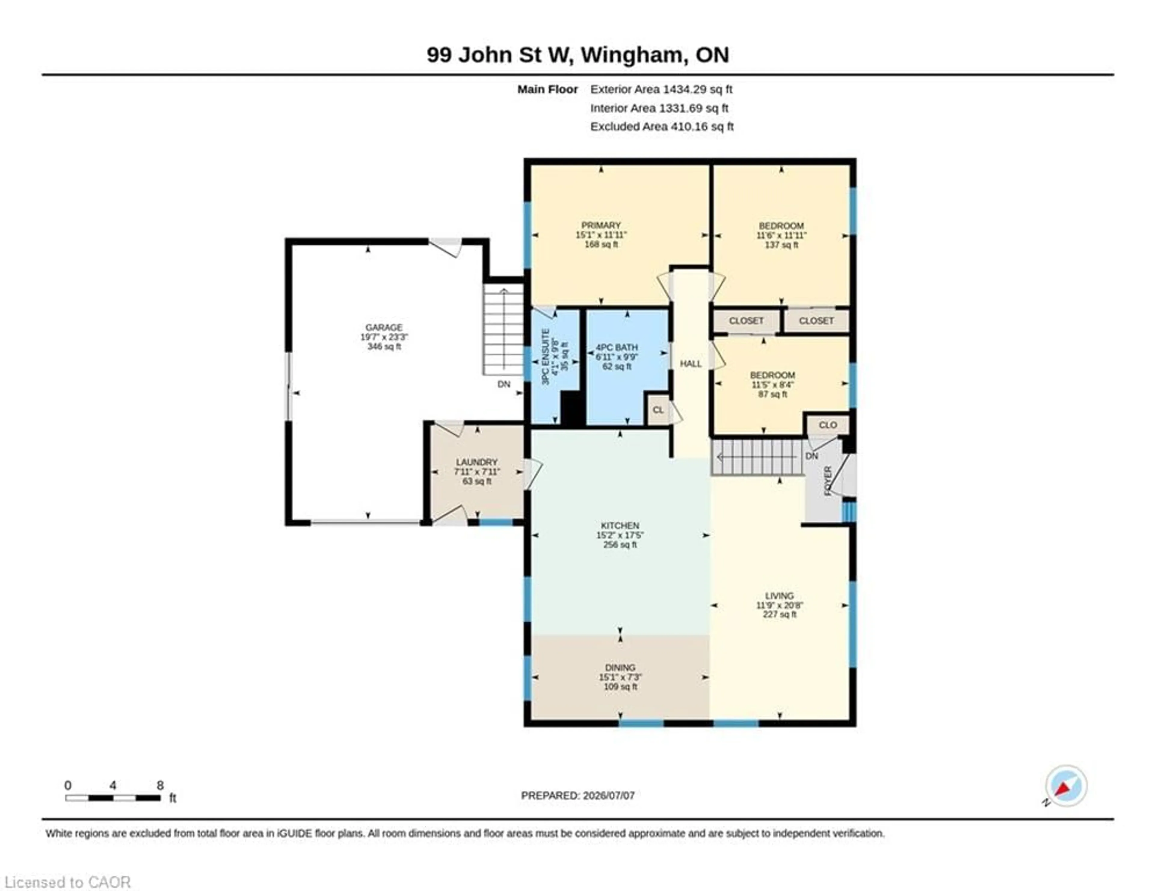 Floor plan for 99 John St, Wingham Ontario N0G 2W0