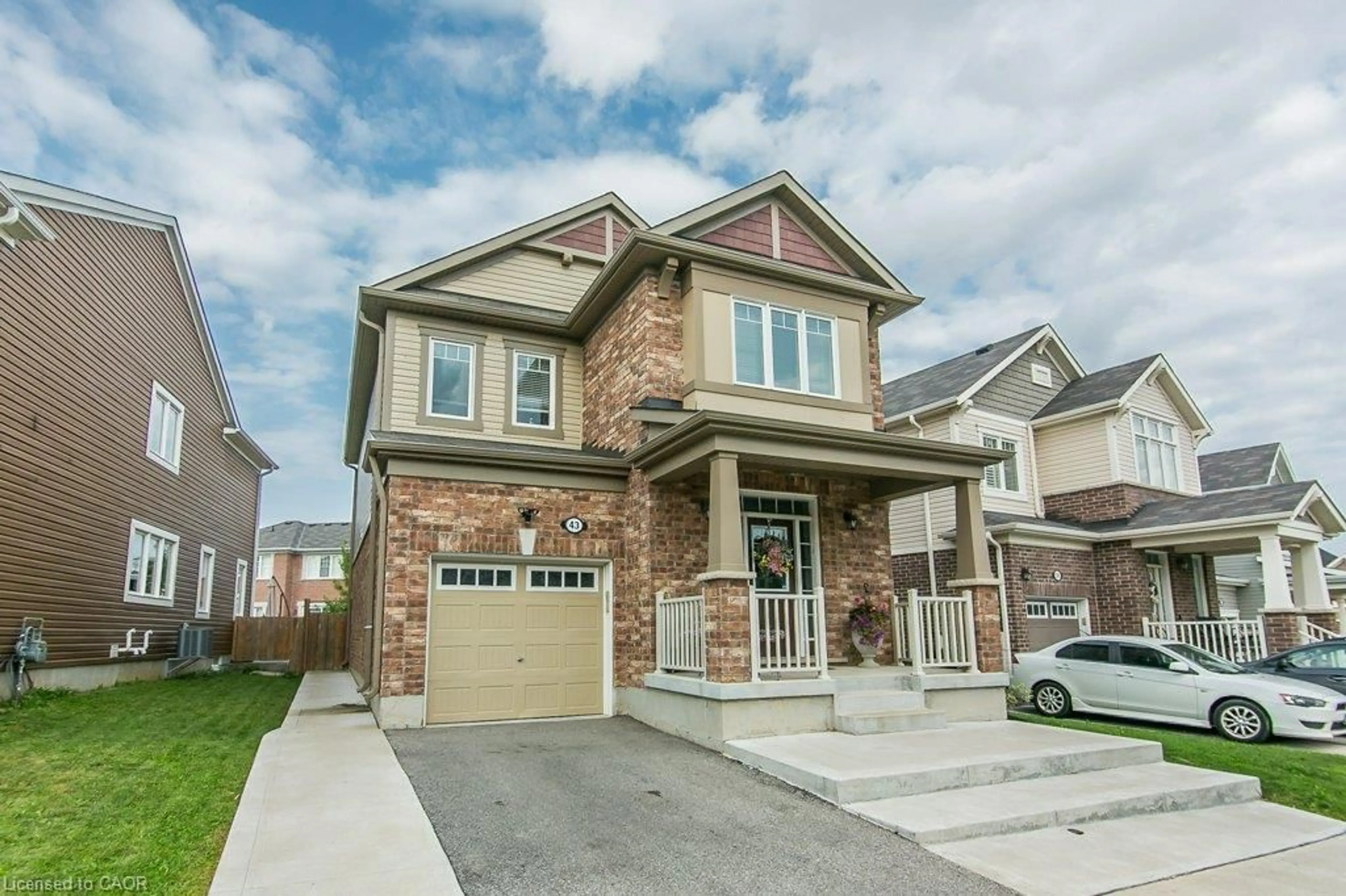Home with brick exterior material, street for 43 Compass Trail, Cambridge Ontario N3E 0B7