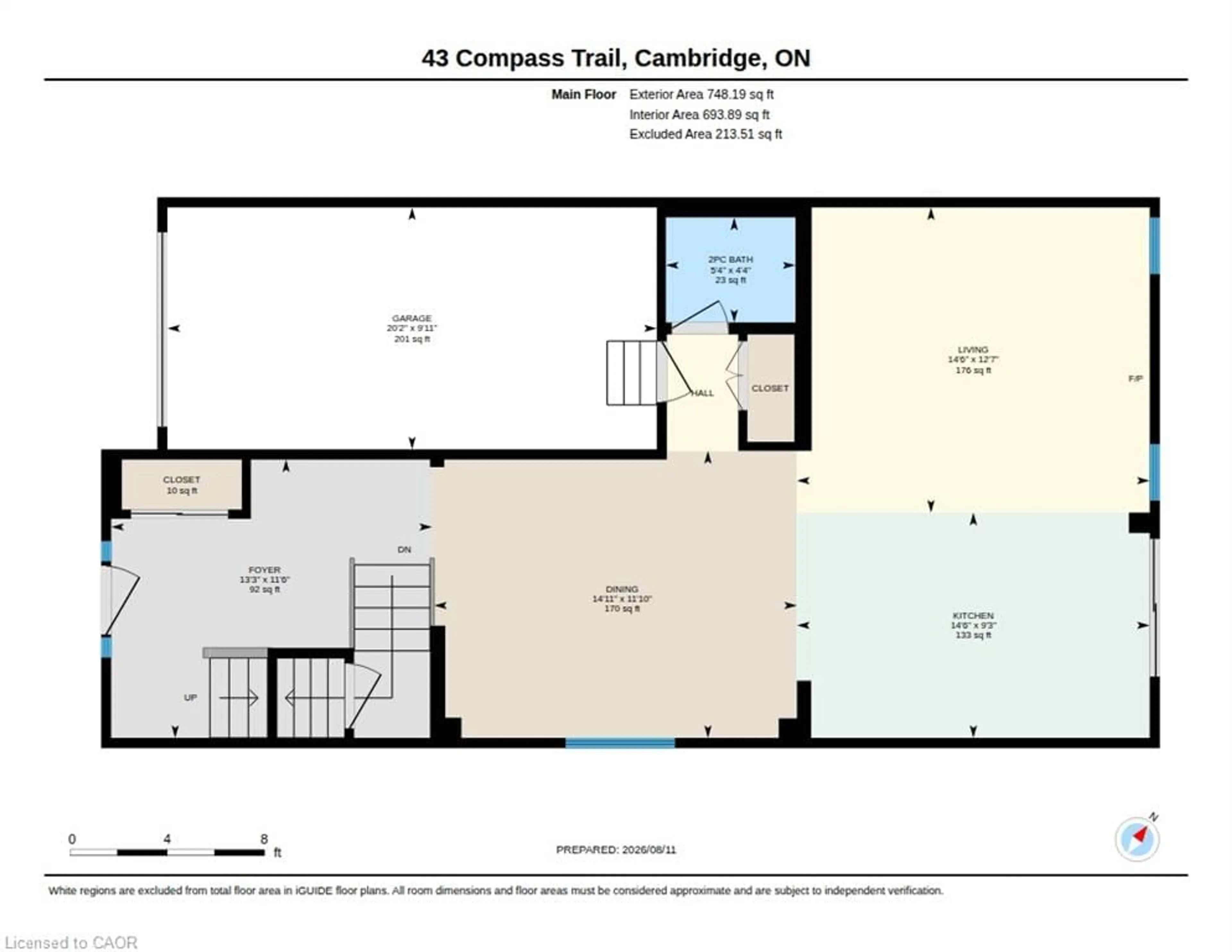 Floor plan for 43 Compass Trail, Cambridge Ontario N3E 0B7