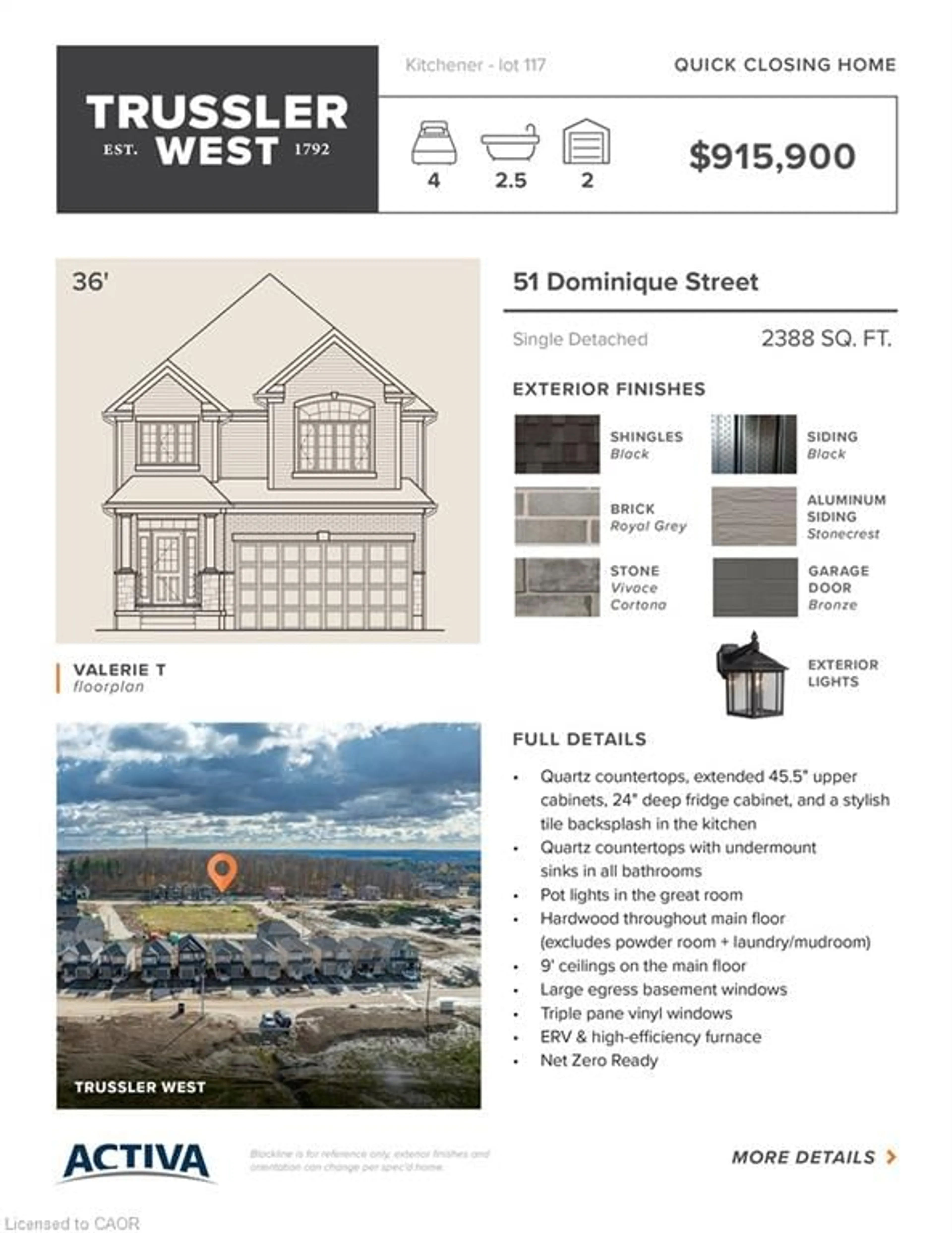 Home with vinyl exterior material, street for 51 Dominique St, Kitchener Ontario N2E 0J9