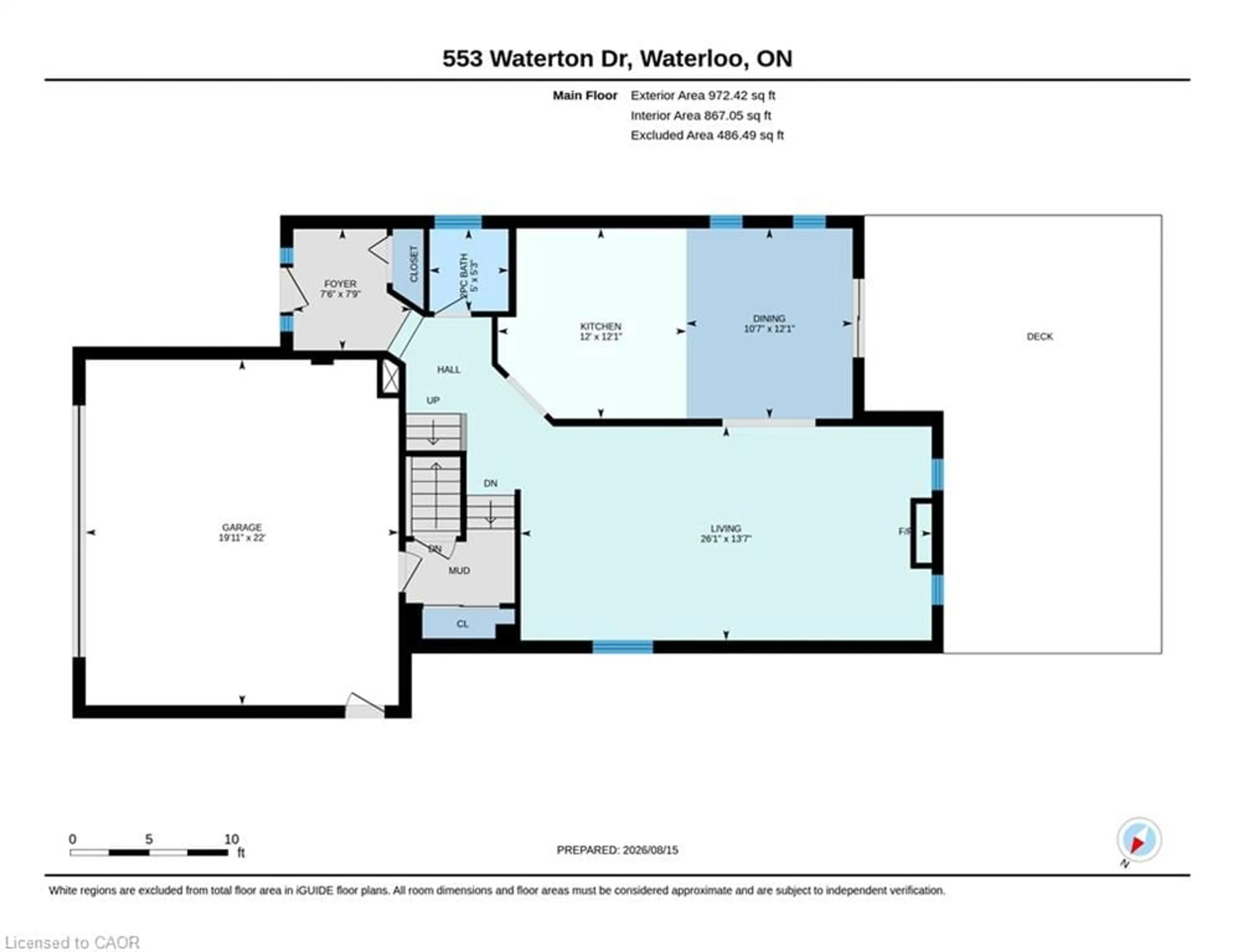 Floor plan for 553 Waterton Dr, Waterloo Ontario N2V 2K5