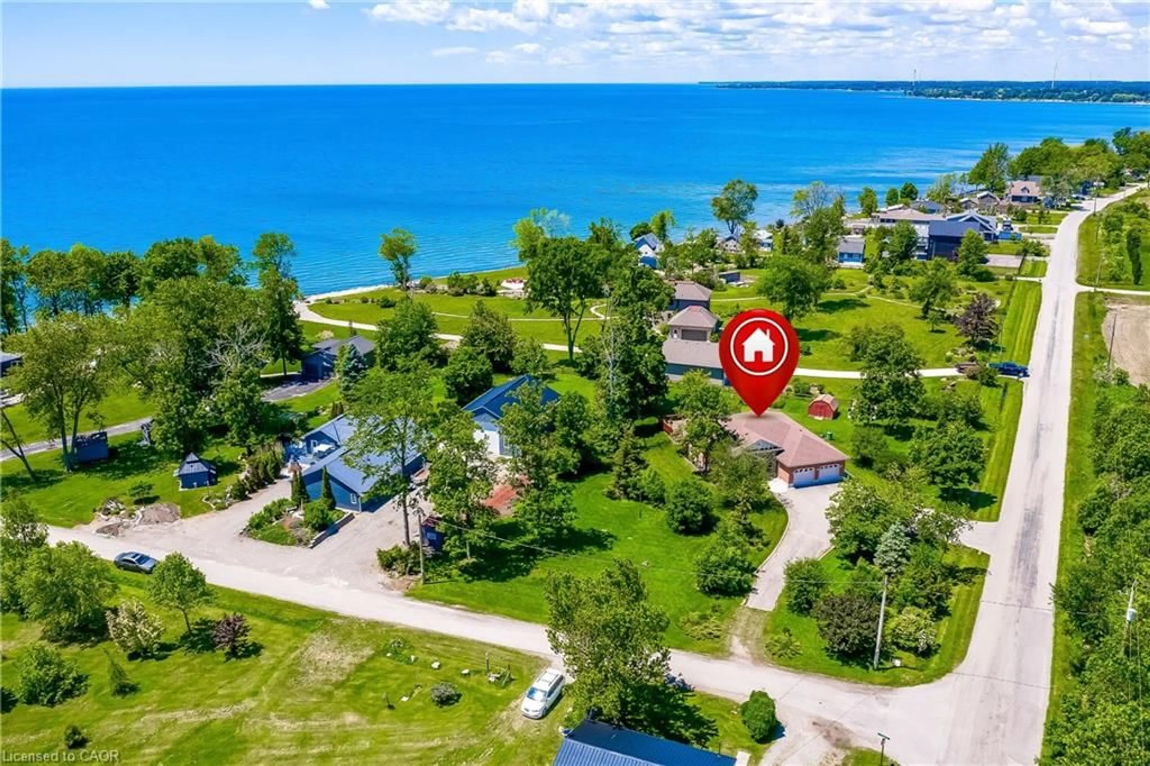 A pic from outside/outdoor area/front of a property/back of a property/a pic from drone, water/lake/river/ocean view for 25 Bates Lane, Dunnville Ontario N1A 2W8