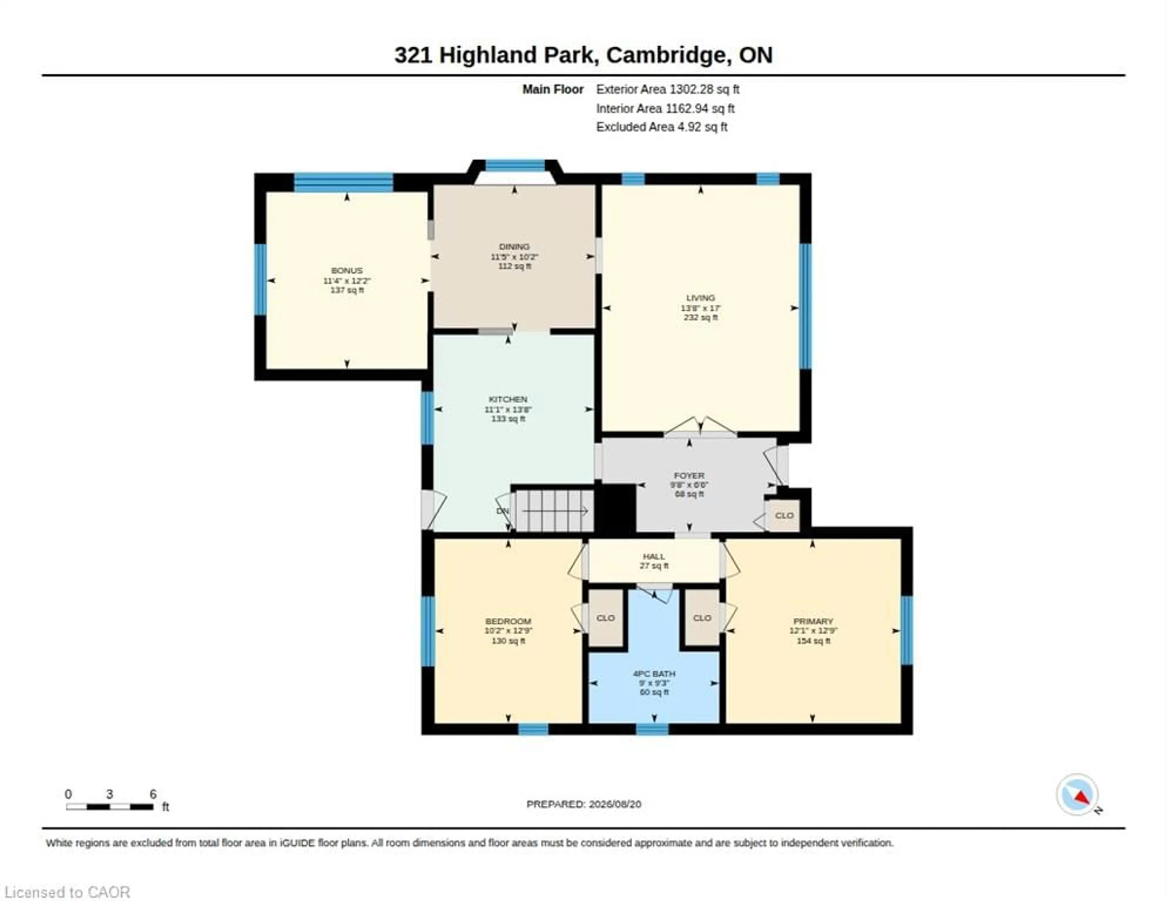Floor plan for 321 Highland Pk, Cambridge Ontario N3H 3H8