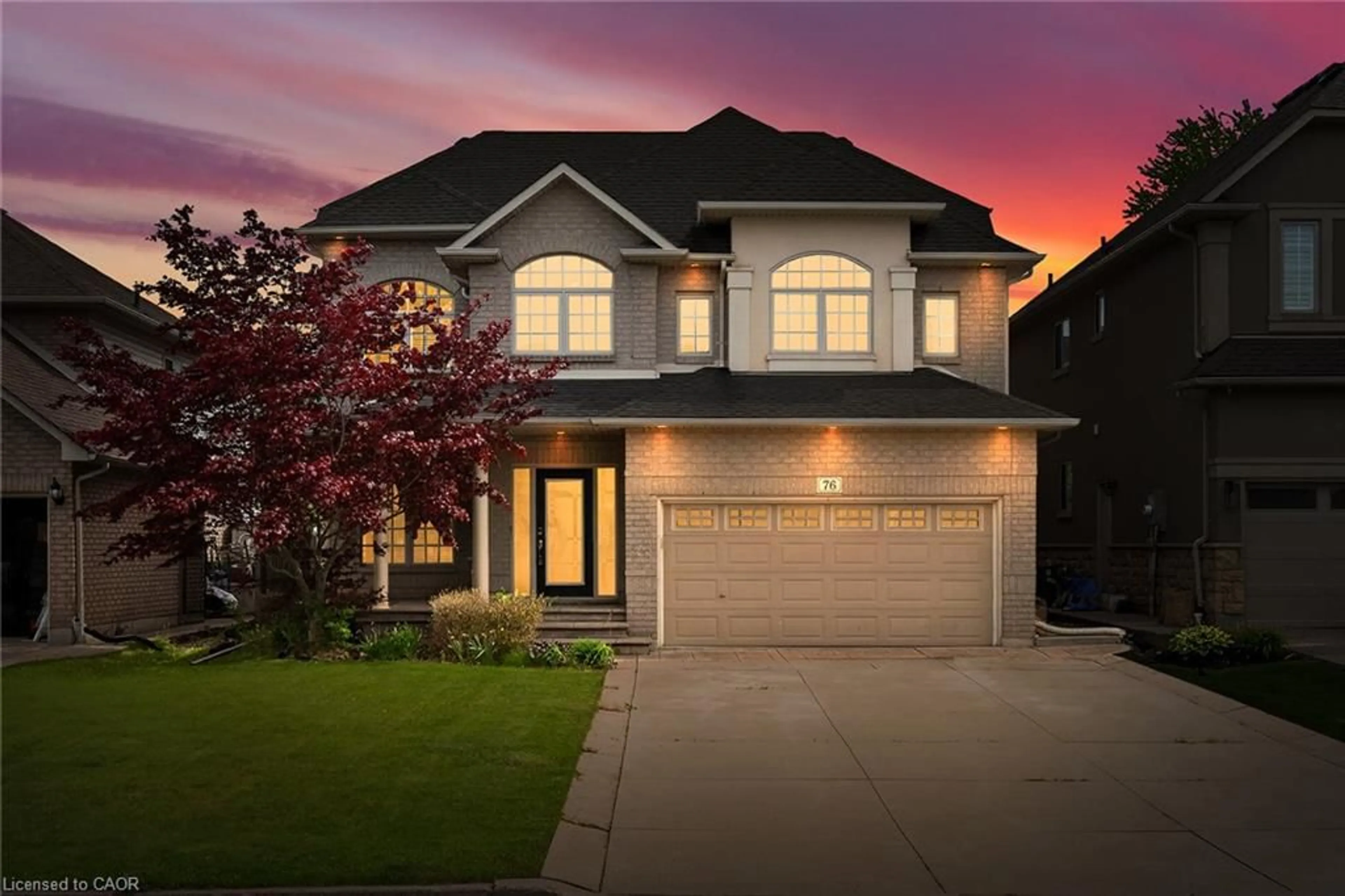 Home with brick exterior material, street for 76 Moorland Cres, Ancaster Ontario L9K 1N7