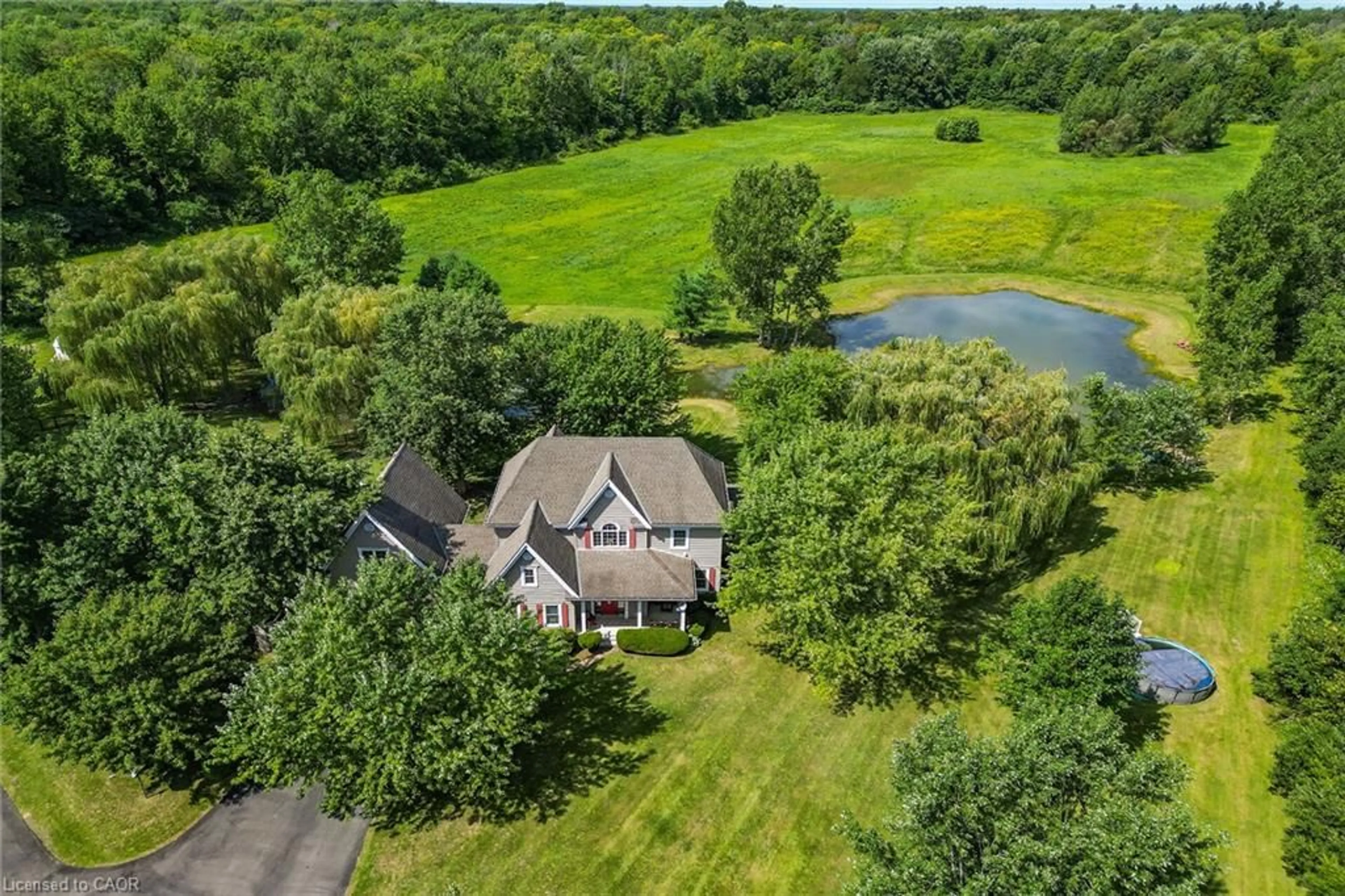 A pic from outside/outdoor area/front of a property/back of a property/a pic from drone, water/lake/river/ocean view for 413 8th Conc Rd Enr, Clear Creek Ontario N0E 1C0