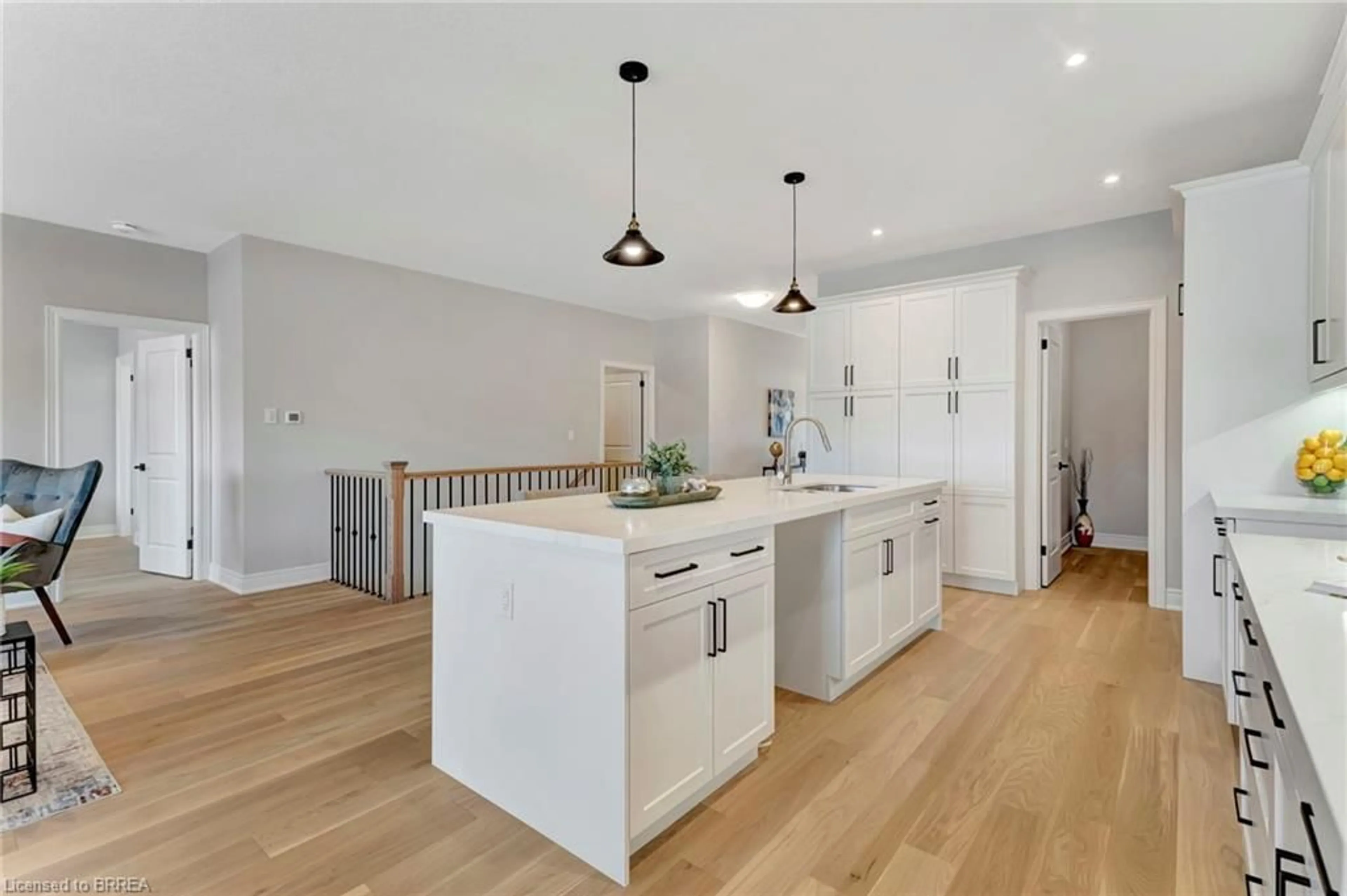 Open concept kitchen, wood/laminate floor for 93 Craddock Blvd, Jarvis Ontario N0A 1J0
