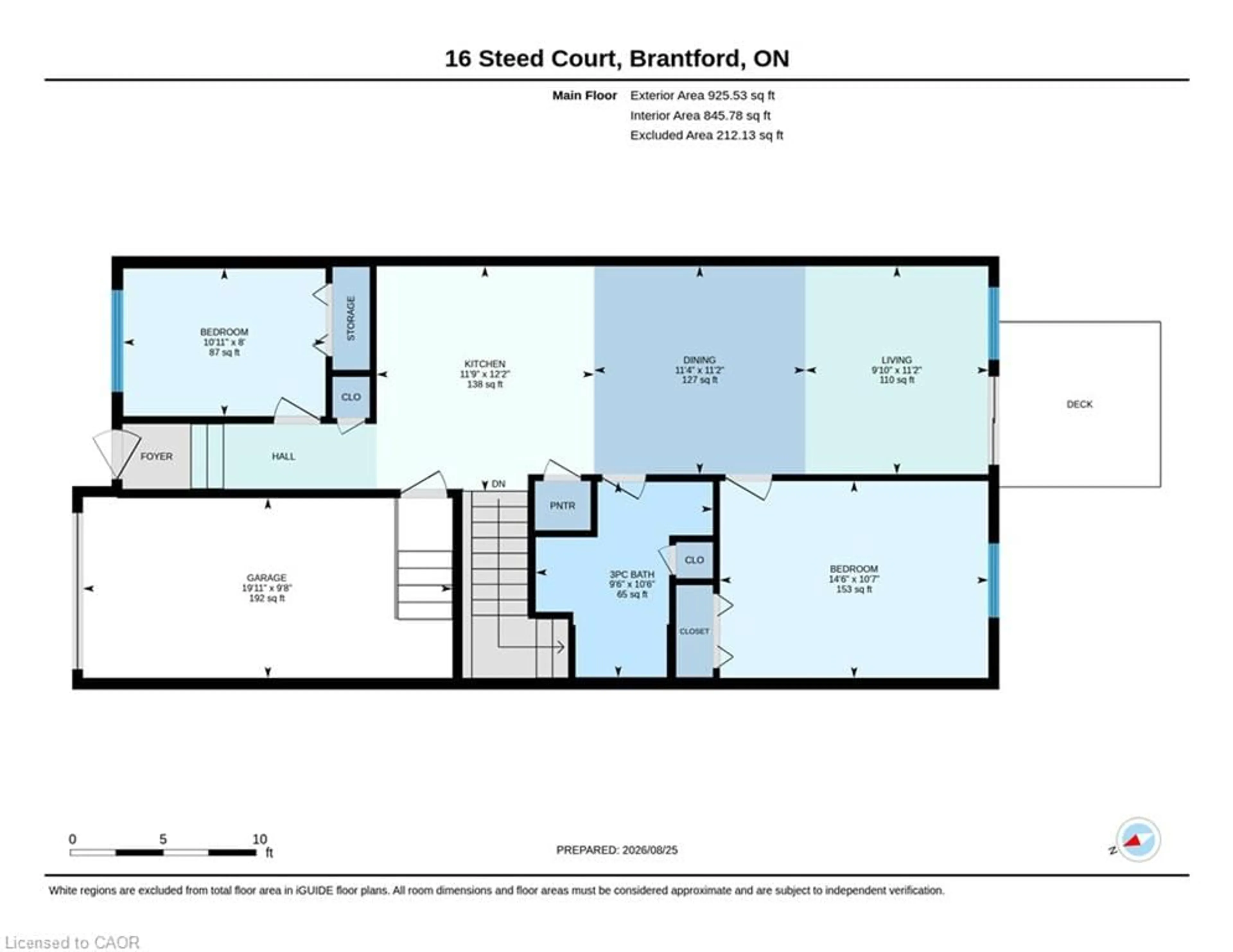 Floor plan for 16 Steed Crt, Brantford Ontario N3S 0B7