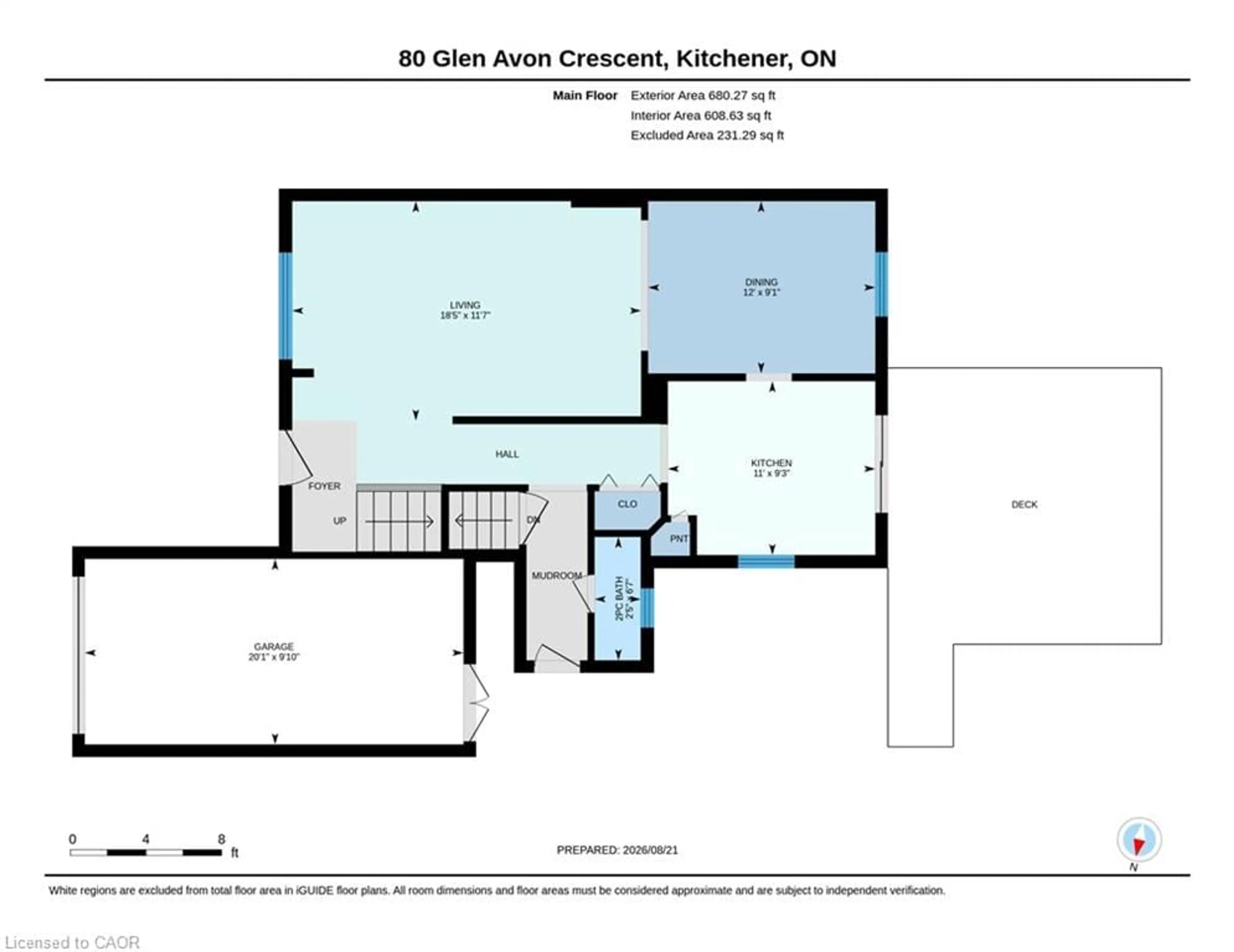 Floor plan for 80 Glen Avon Cres, Kitchener Ontario N2N 1C3