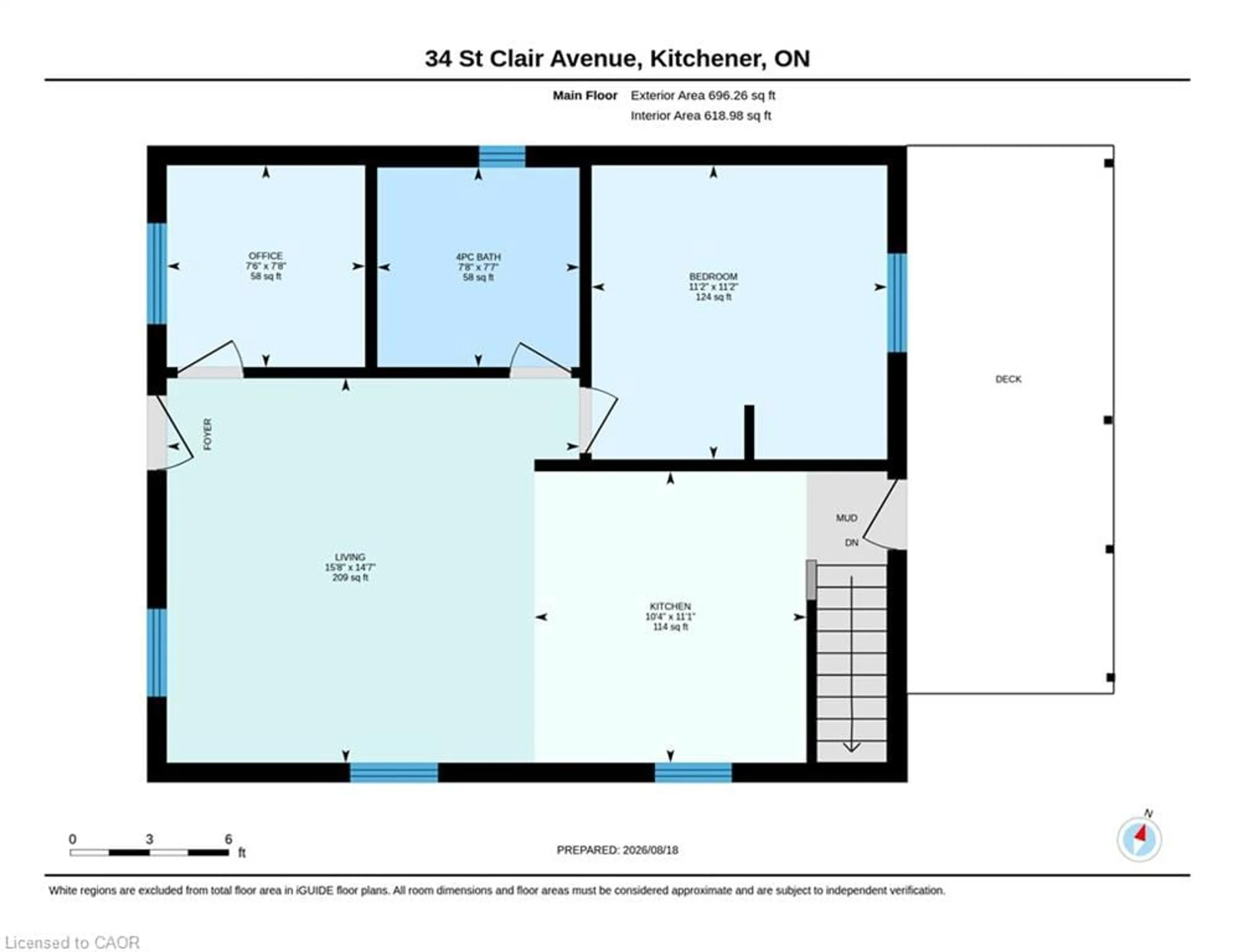 Floor plan for 34 St Clair Ave, Kitchener Ontario N2M 3Z4