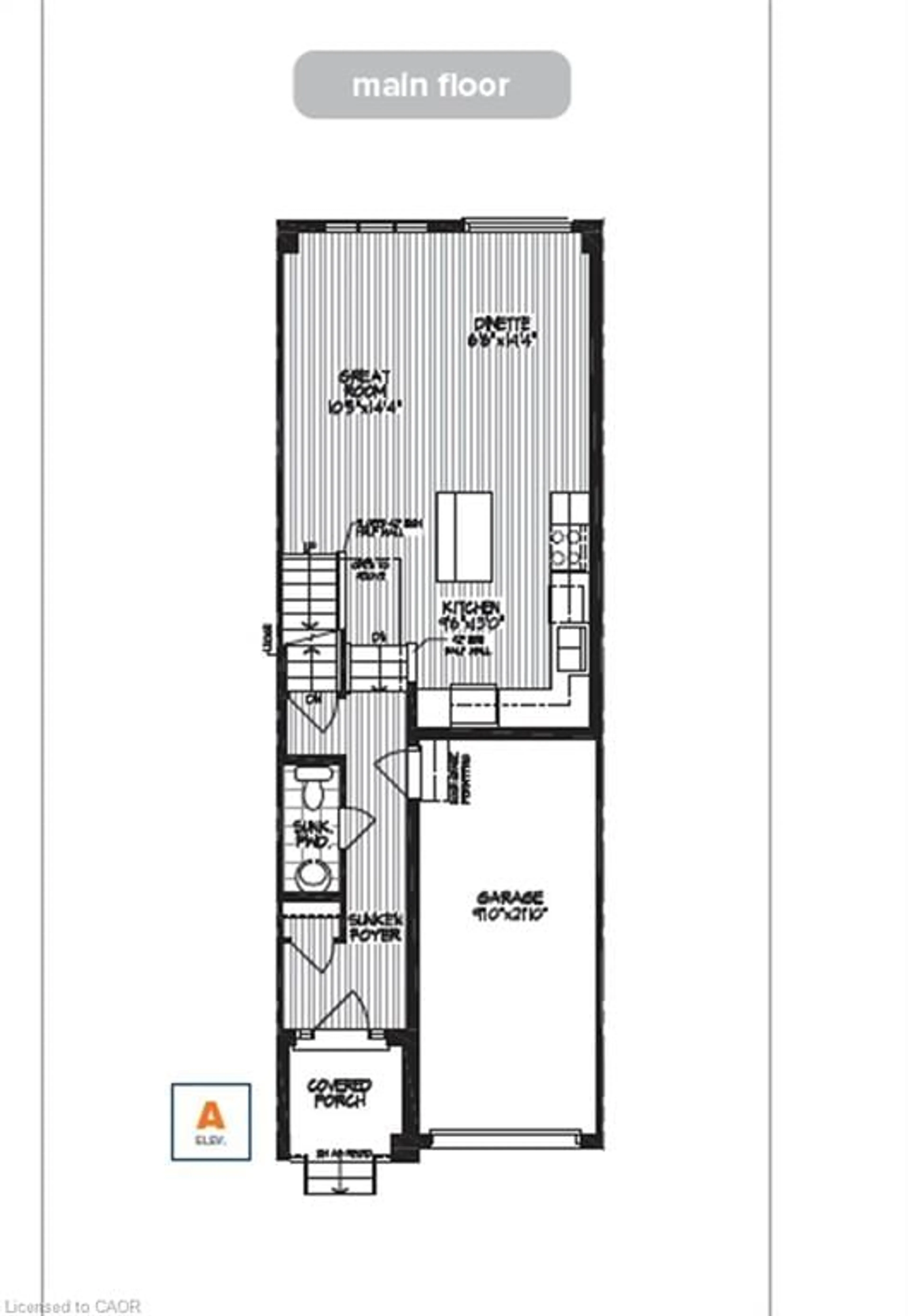 Floor plan for LOT H43 Blair Valley St, Kitchener Ontario N2P 0K7