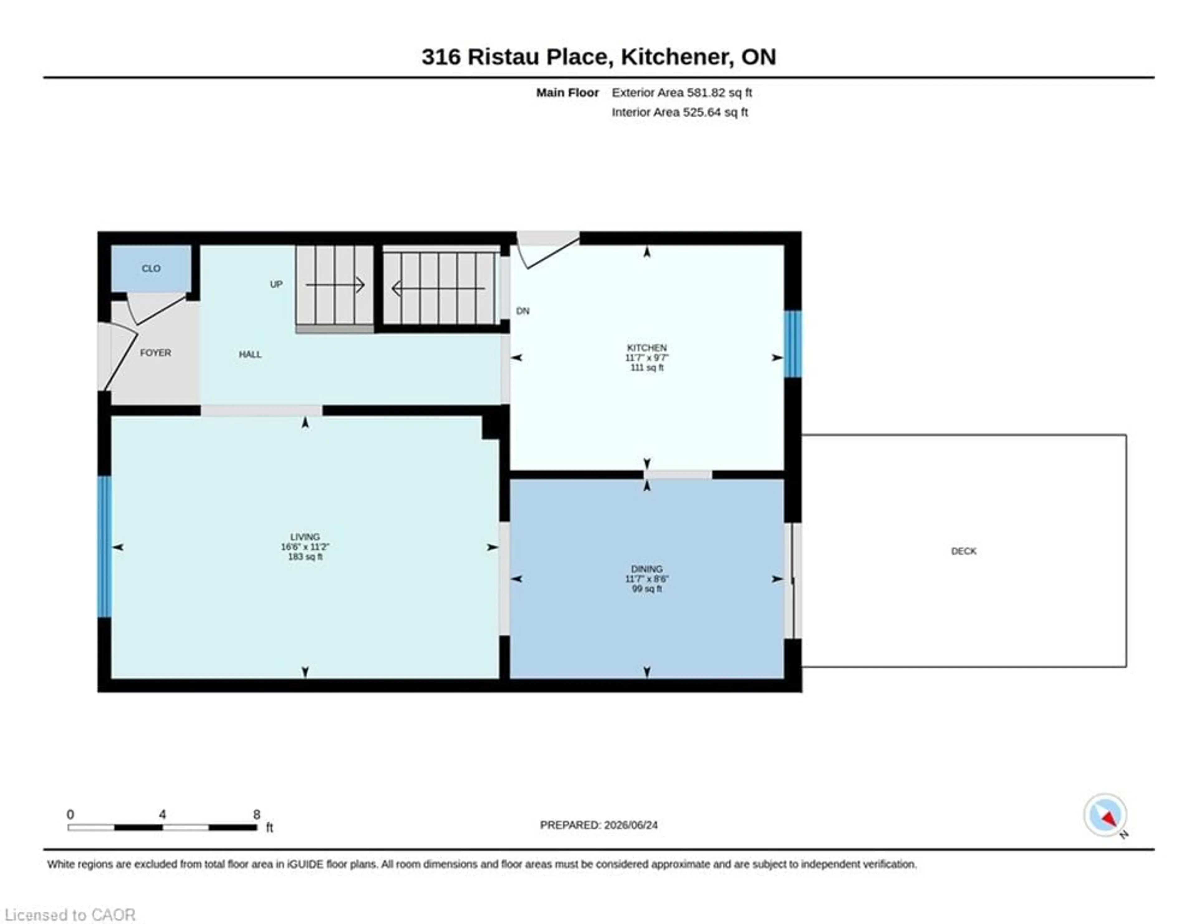 Floor plan for 316 Ristau Pl, Kitchener Ontario N2E 3B2