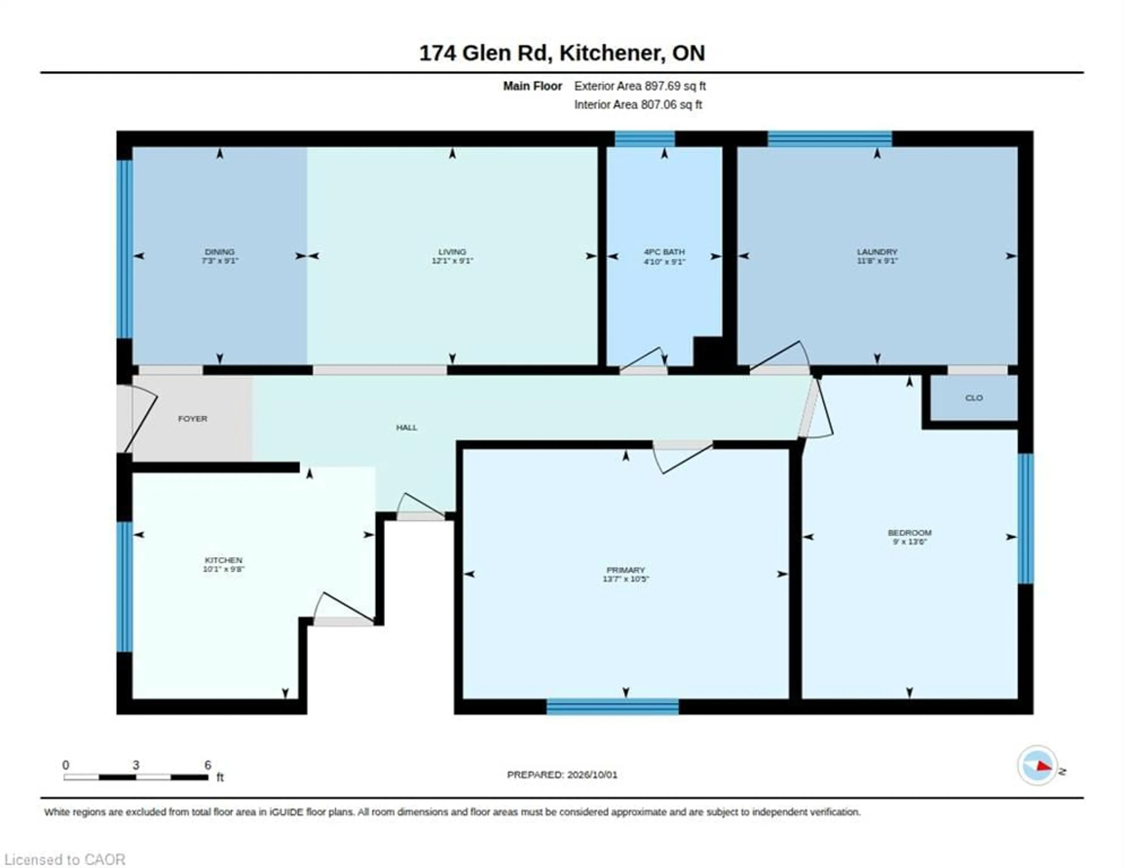 Floor plan for 174 Glen Rd, Kitchener Ontario N2M 3G2