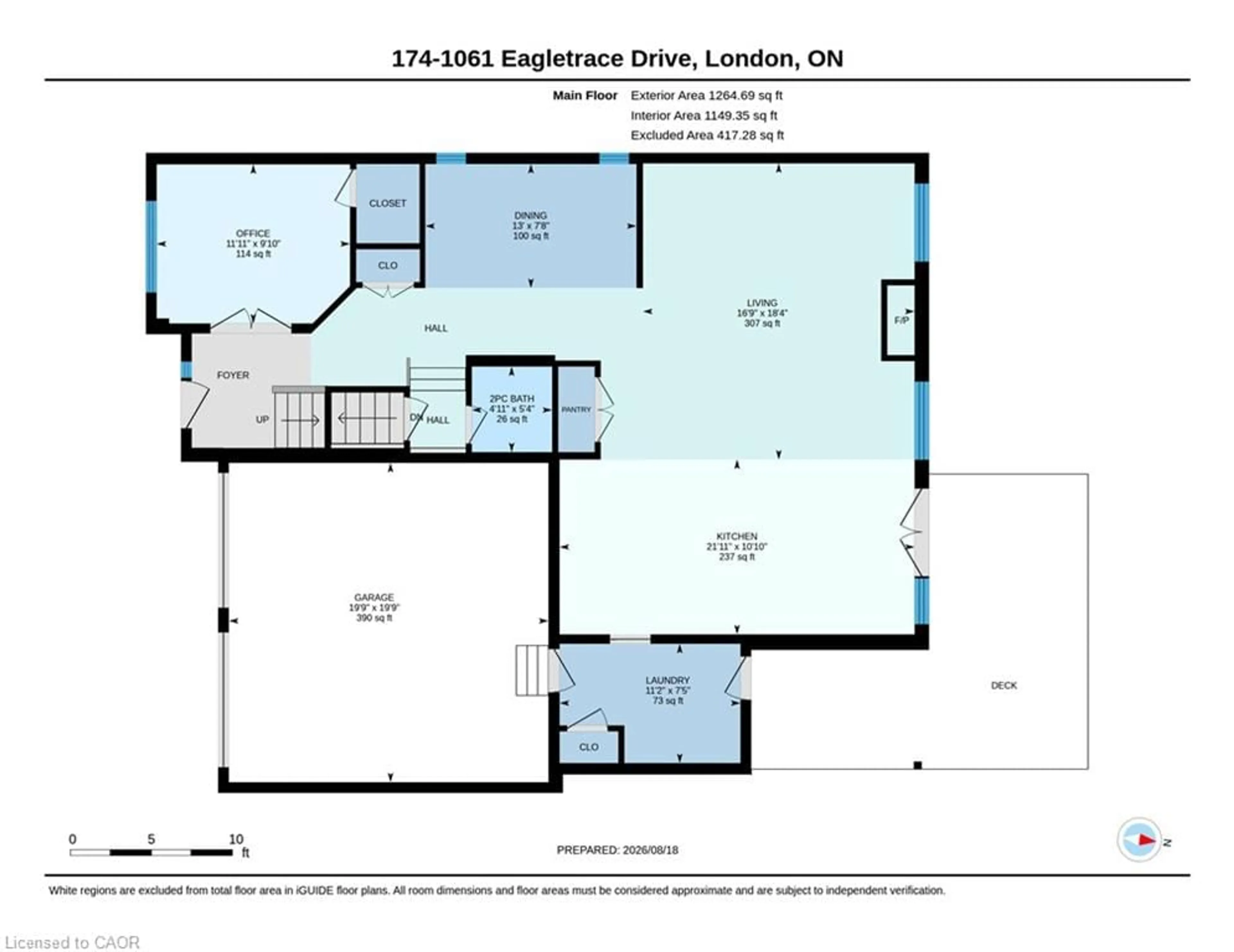Floor plan for 1061 Eagletrace Dr #174, London Ontario N6G 0T3