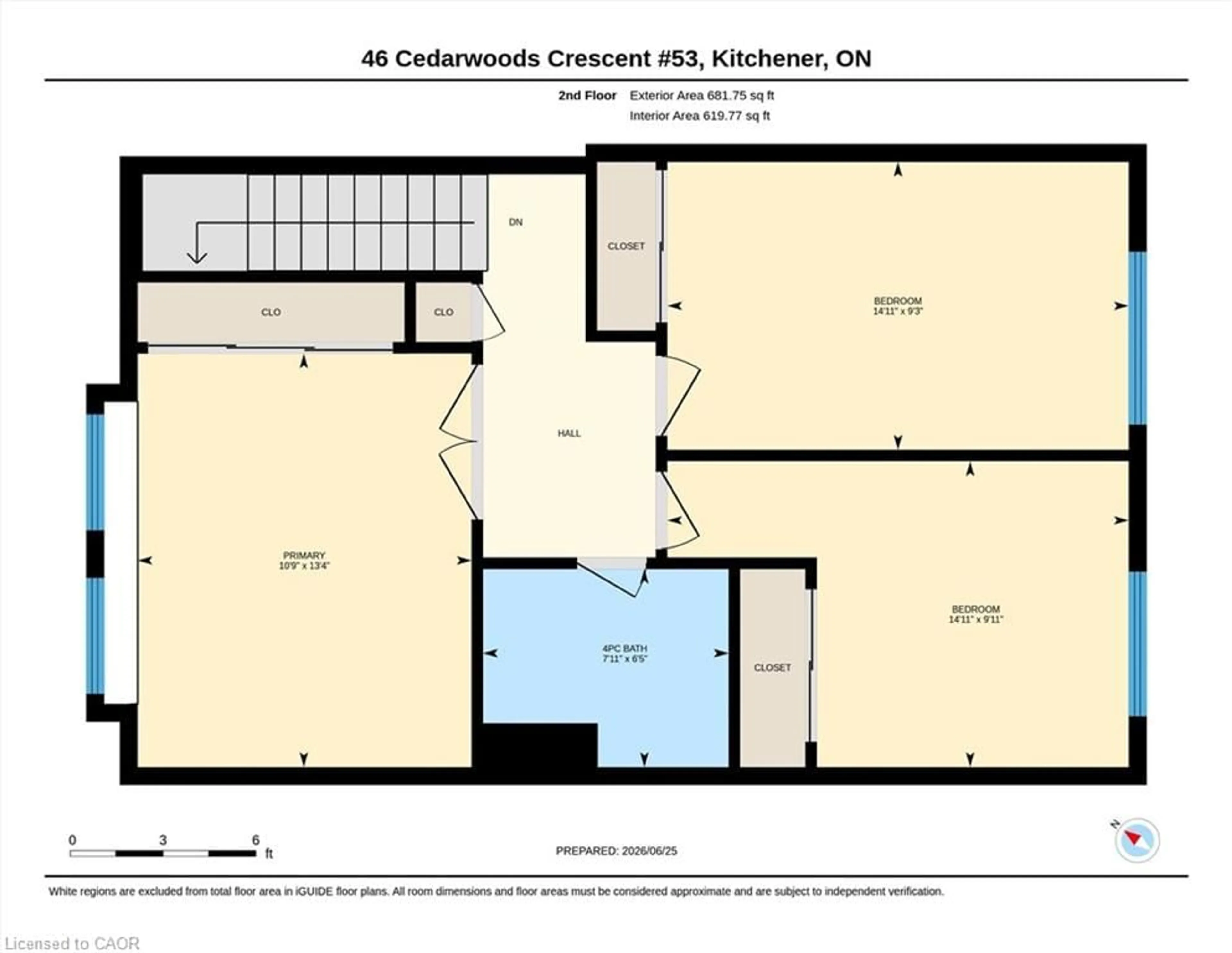Floor plan for 46 Cedarwoods Cres #53, Kitchener Ontario N2C 2L7