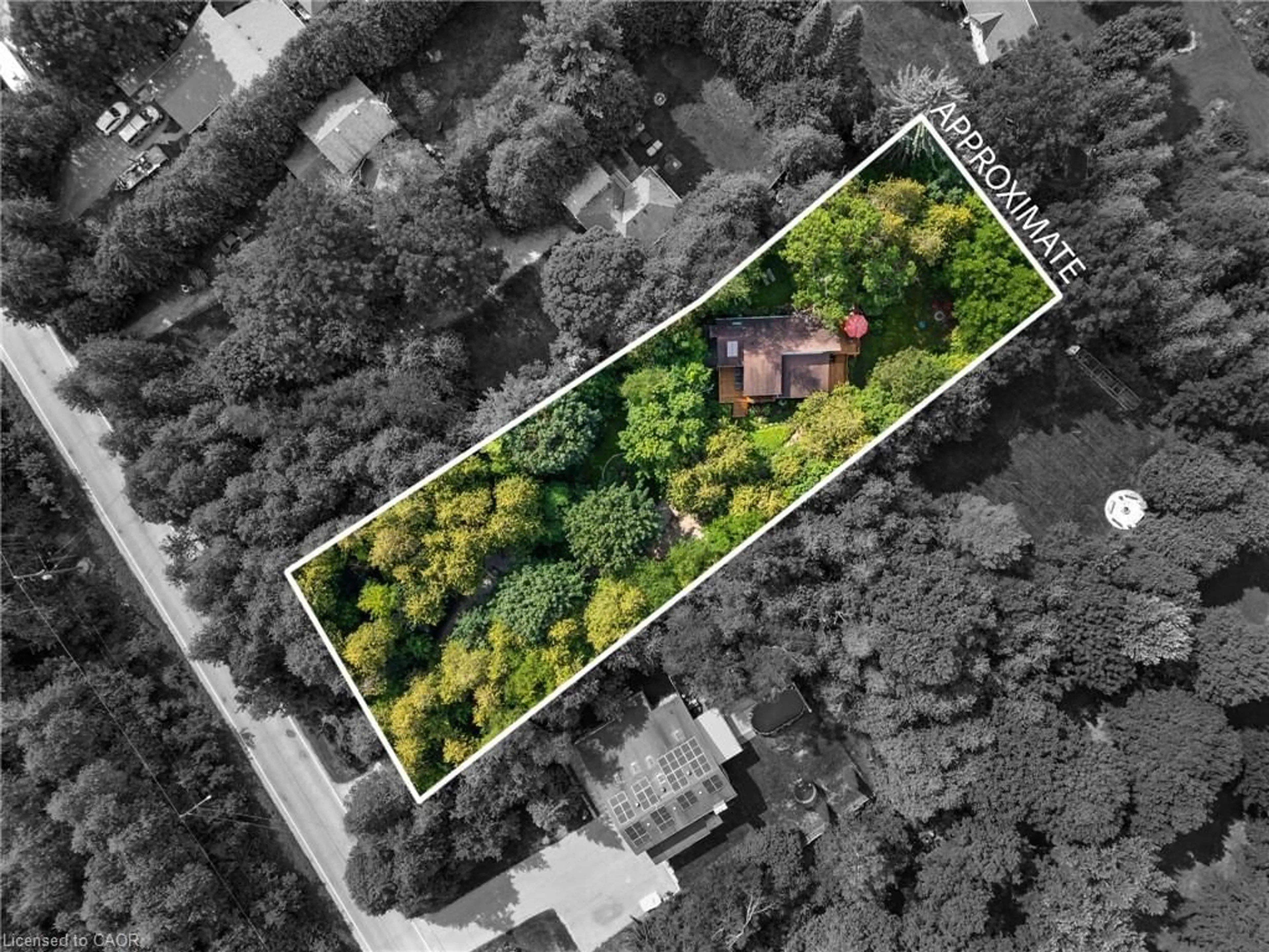 A pic from outside/outdoor area/front of a property/back of a property/a pic from drone, street for 581 Orangeville Rd, Centre Wellington Ontario N1M 1T9