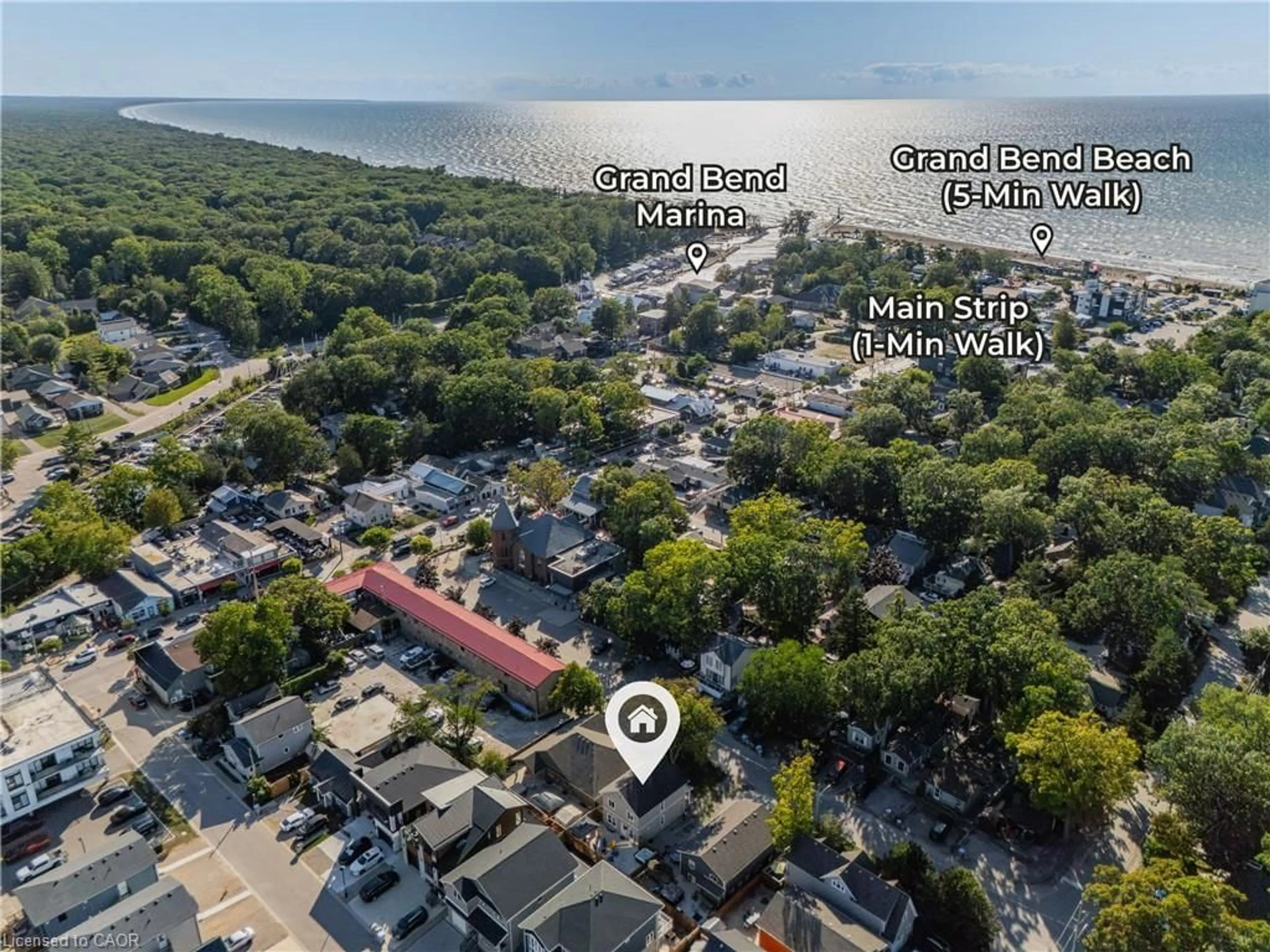 A pic from outside/outdoor area/front of a property/back of a property/a pic from drone, street for 10 Queens Ave, Grand Bend Ontario N0M 1T0