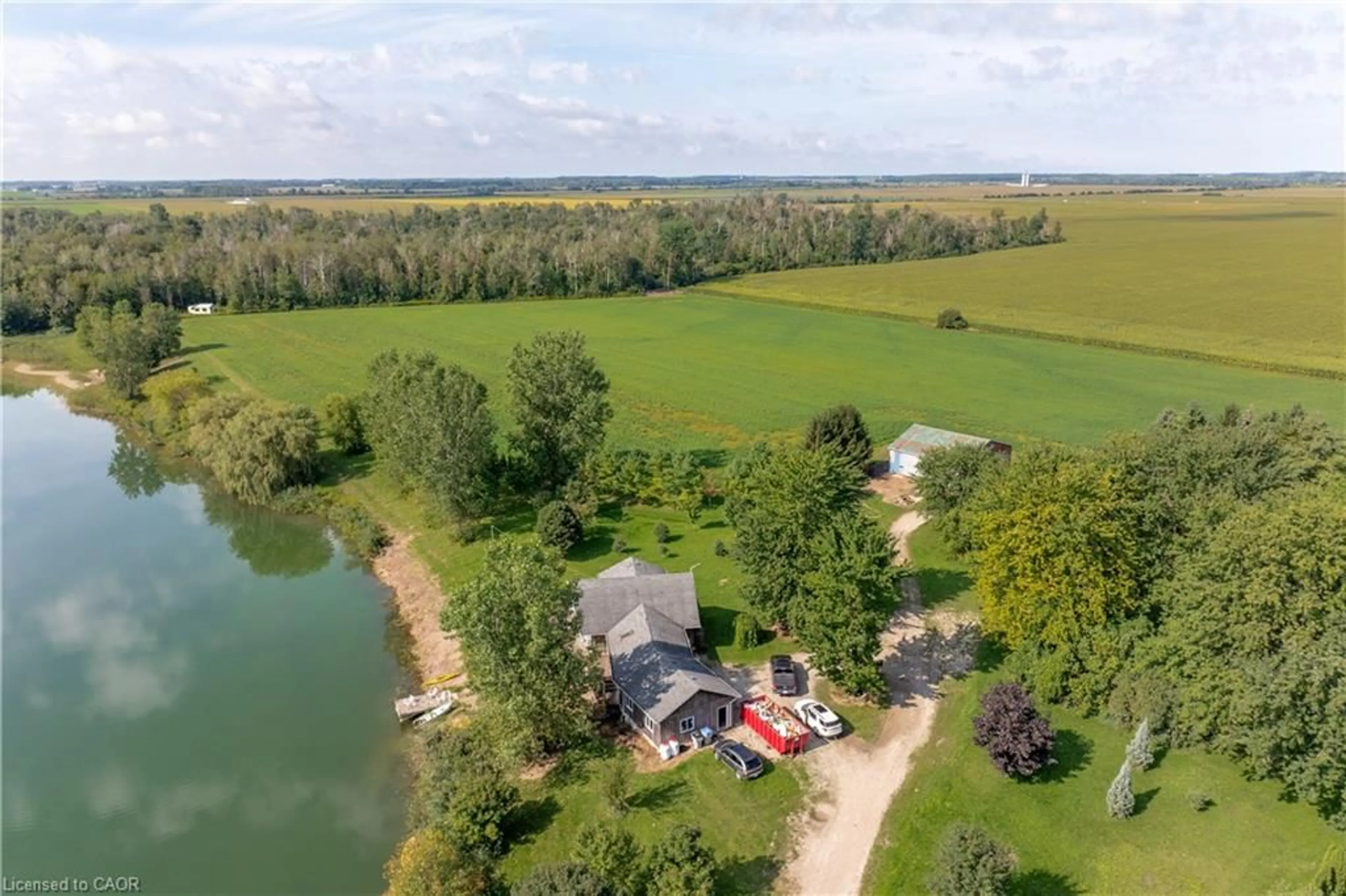 A pic from outside/outdoor area/front of a property/back of a property/a pic from drone, water/lake/river/ocean view for 44917 Moncrieff Rd, Brussels Ontario N0G 1H0