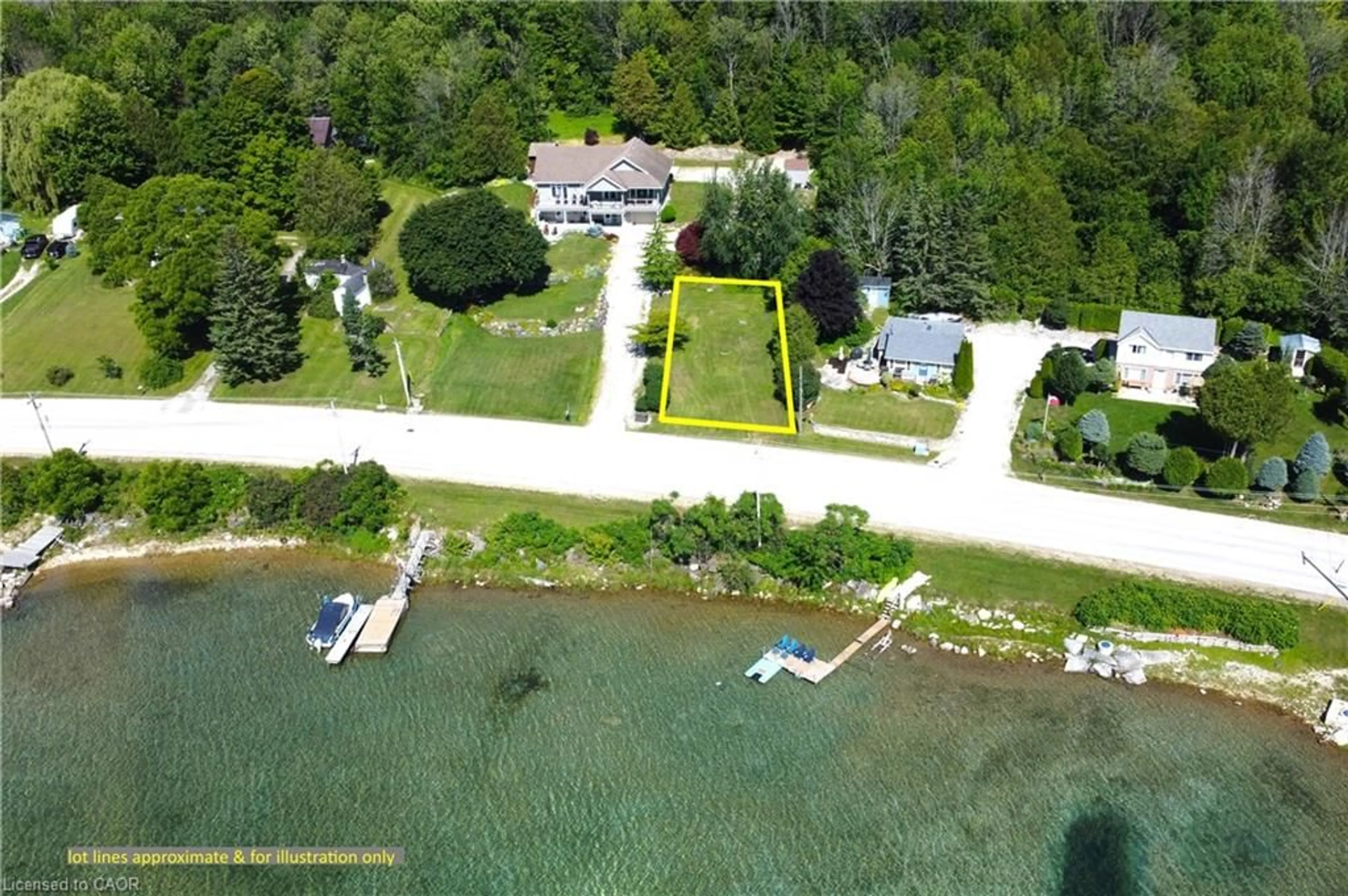 A pic from outside/outdoor area/front of a property/back of a property/a pic from drone, water/lake/river/ocean view for PCL31-1 D9 Bruce Road 9, Wiarton Ontario N0H 2T0