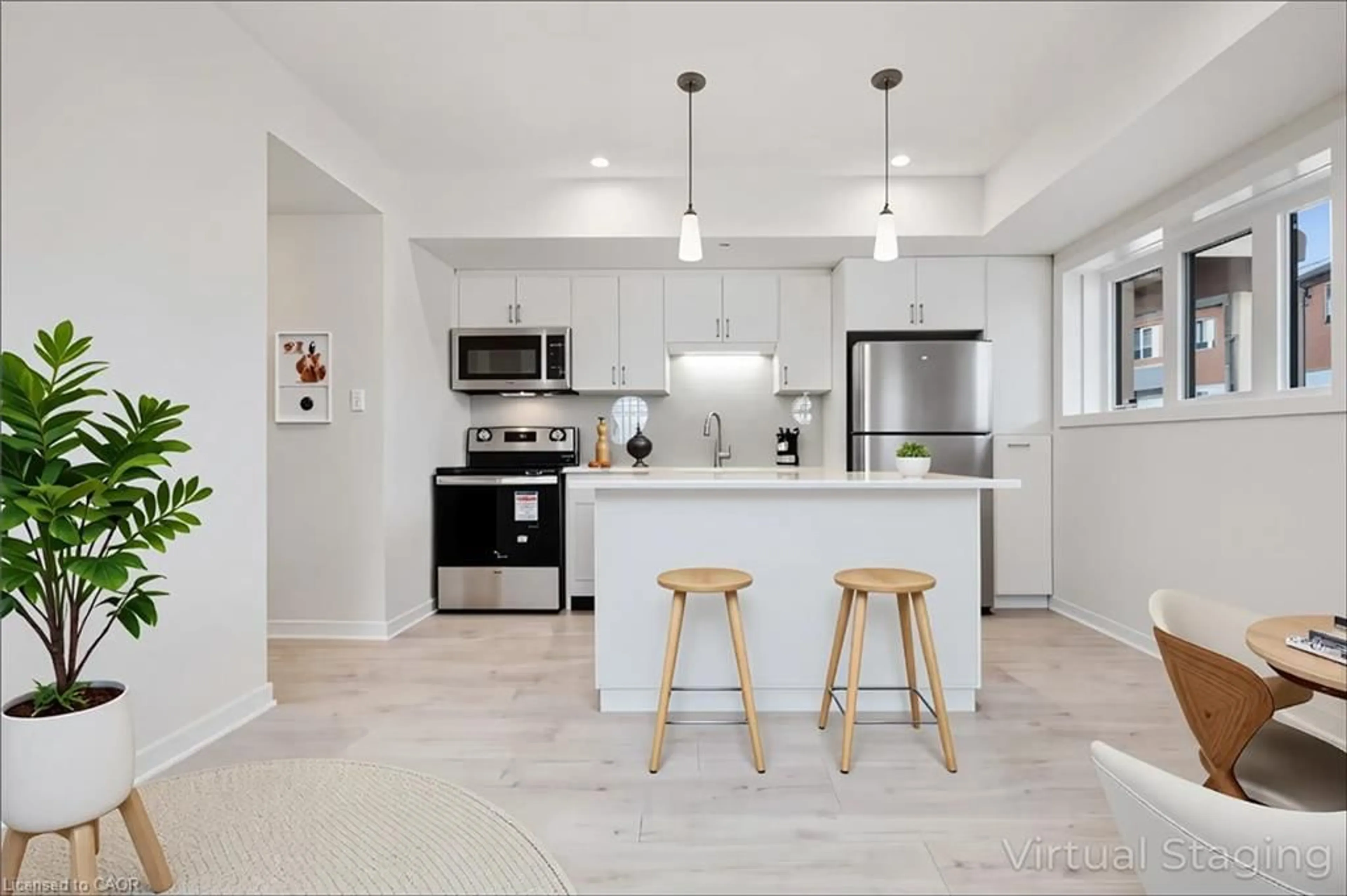Open concept kitchen, ceramic/tile floor for 15 Stauffer Woods Trail #6, Kitchener Ontario N2P 0L1