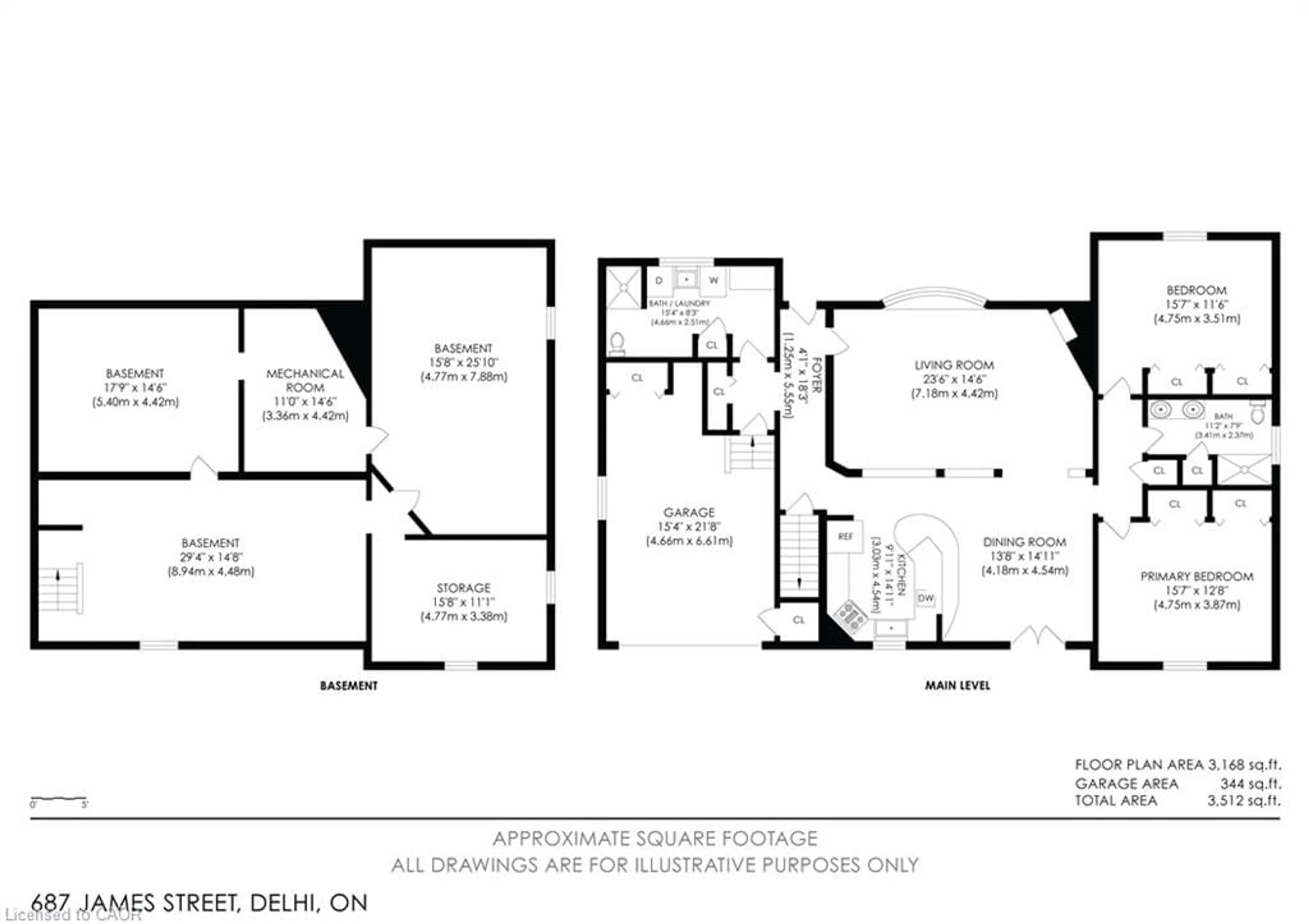 Floor plan for 687 James St, Delhi Ontario N4B 2C6