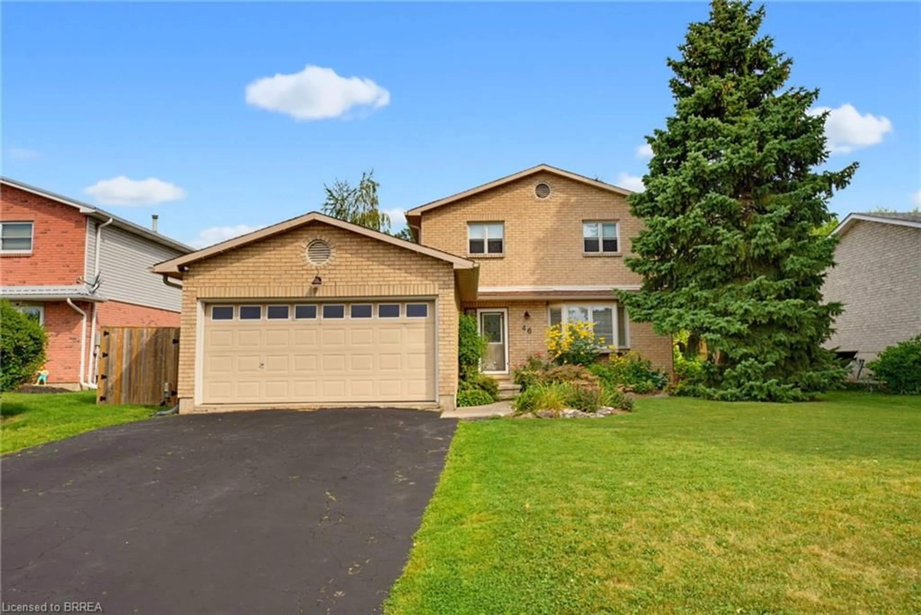 Home with vinyl exterior material, street for 46 Garden Cres, Paris Ontario N3L 3T4