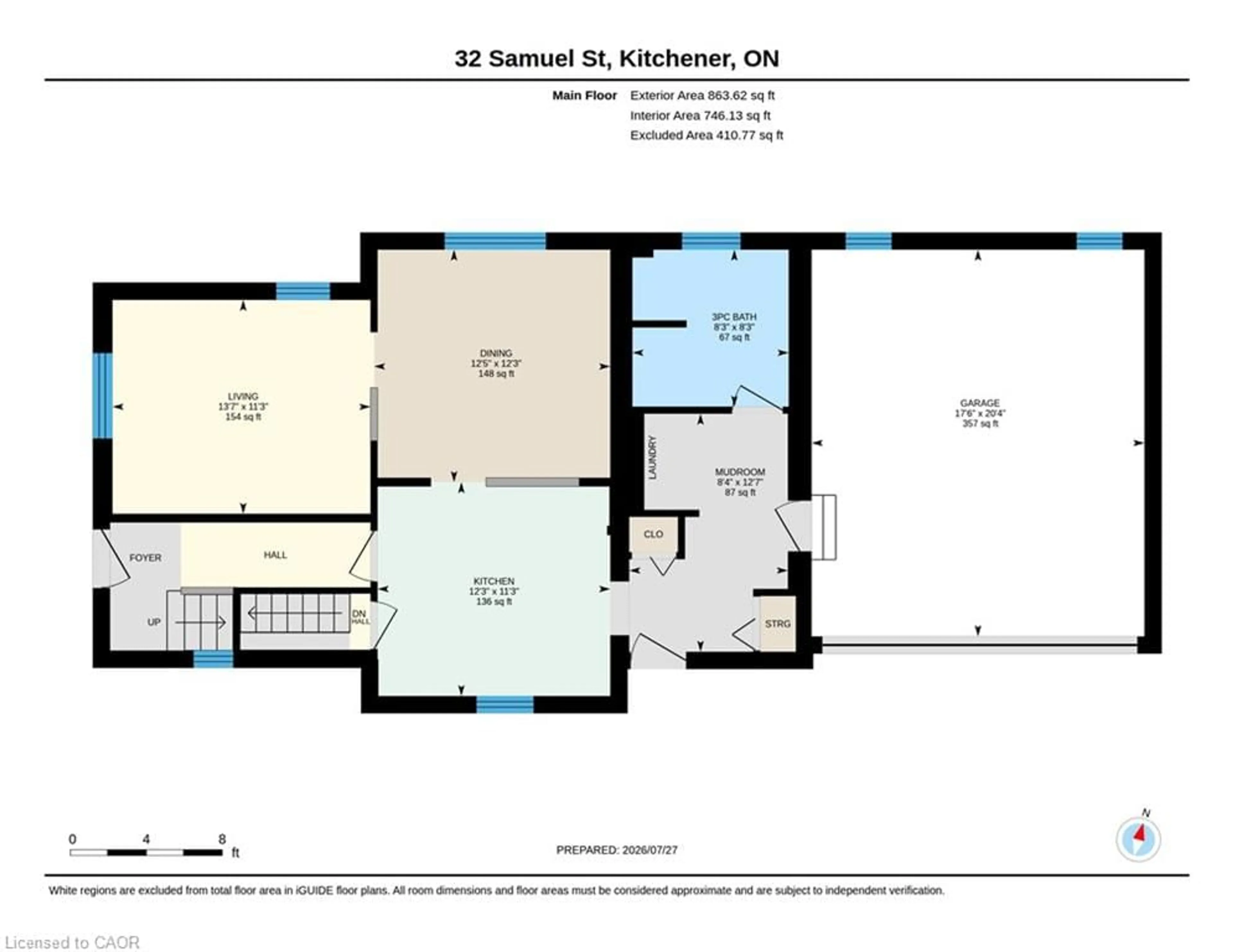 Floor plan for 32 Samuel St, Kitchener Ontario N2H 1P1
