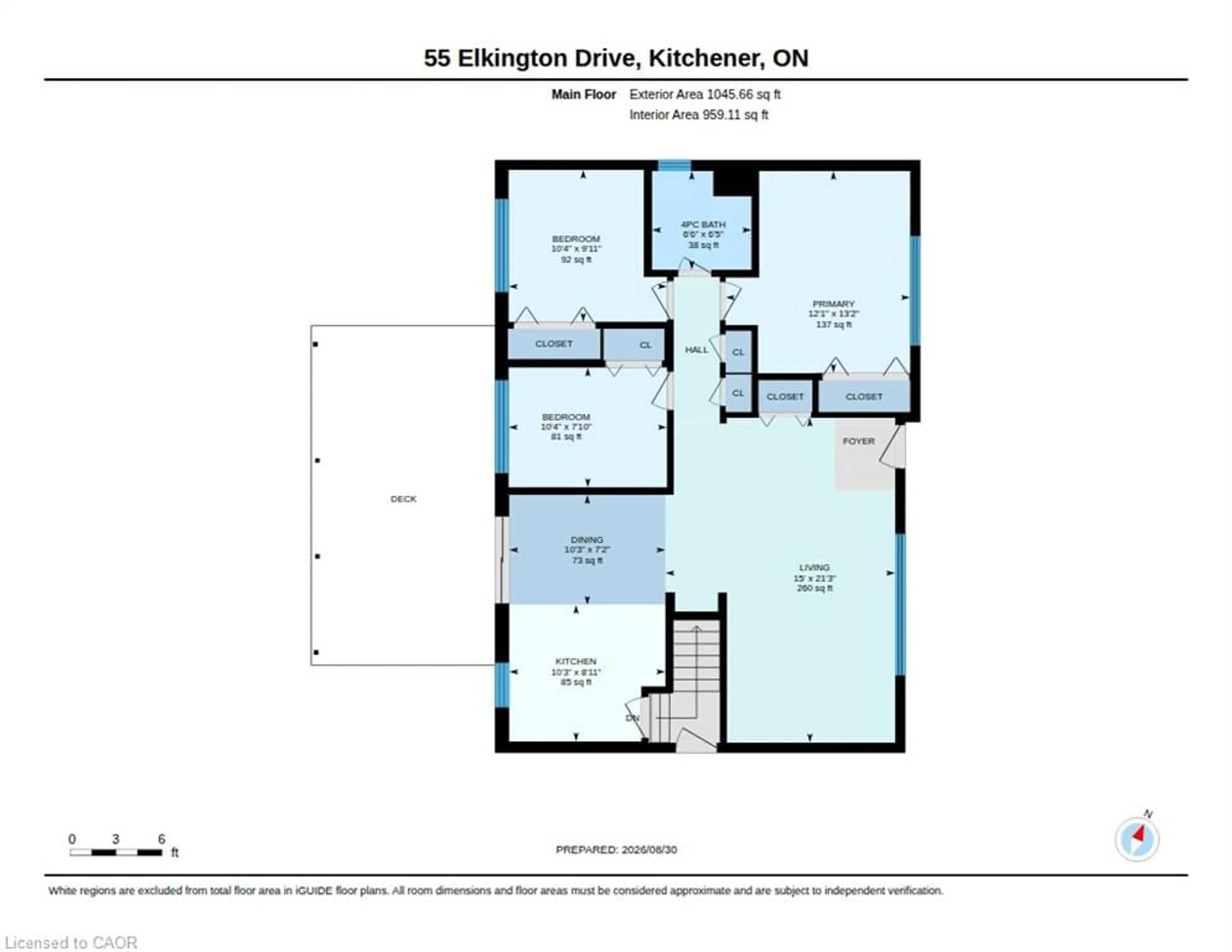 Floor plan for 55 Elkington Dr, Kitchener Ontario N2B 1S1