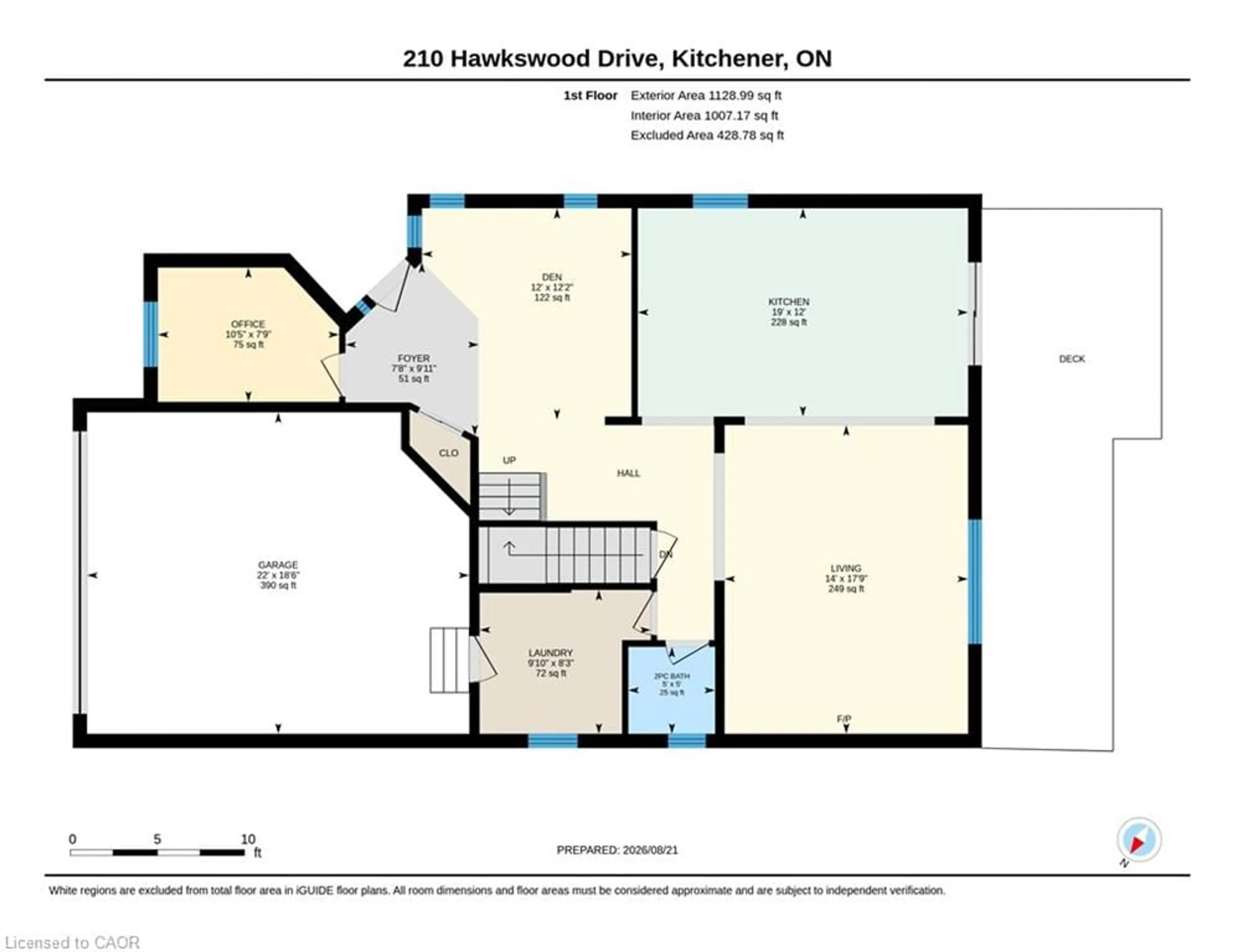 Floor plan for 210 Hawkswood Dr, Kitchener Ontario N2K 4J3