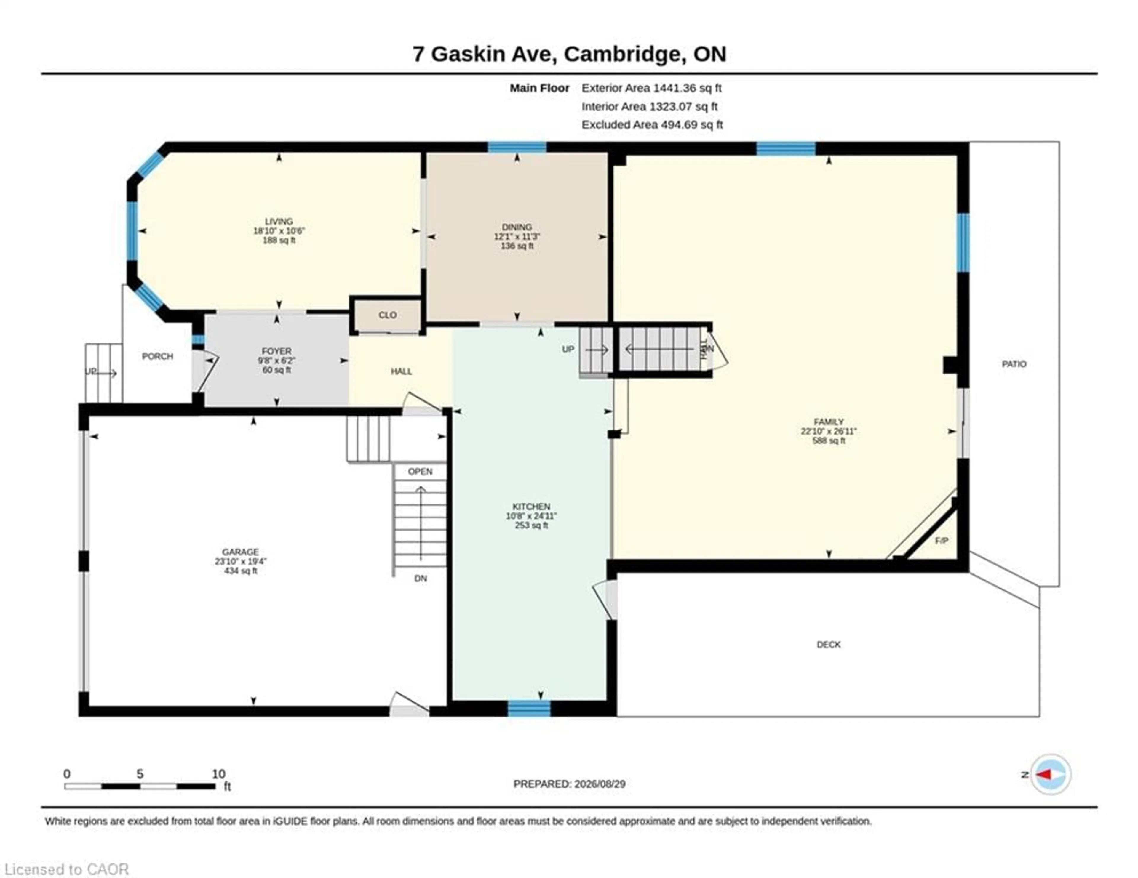 Floor plan for 7 Gaskin Ave, Cambridge Ontario N1R 5S5