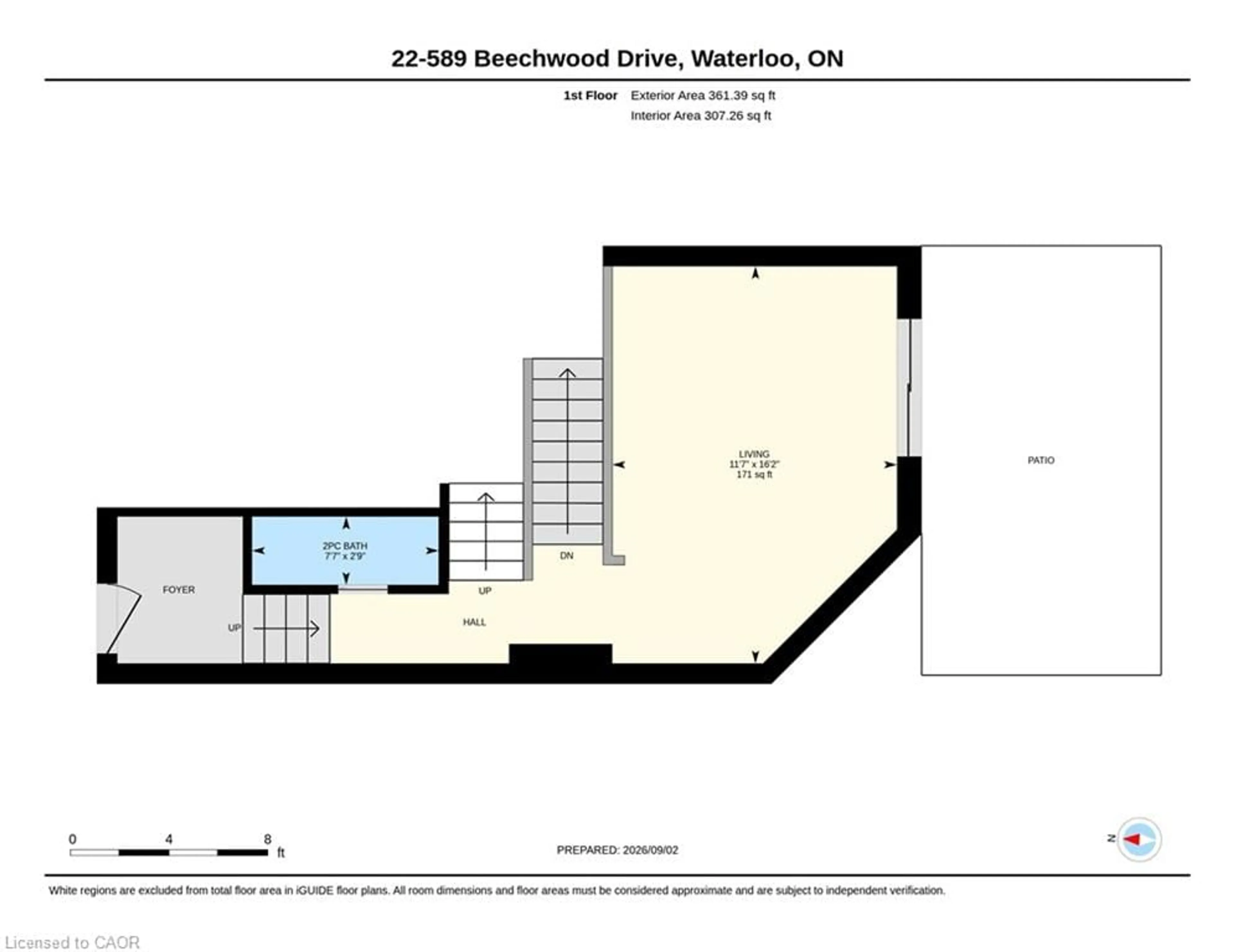 Floor plan for 589 Beechwood Dr #22, Waterloo Ontario N2T 2K9