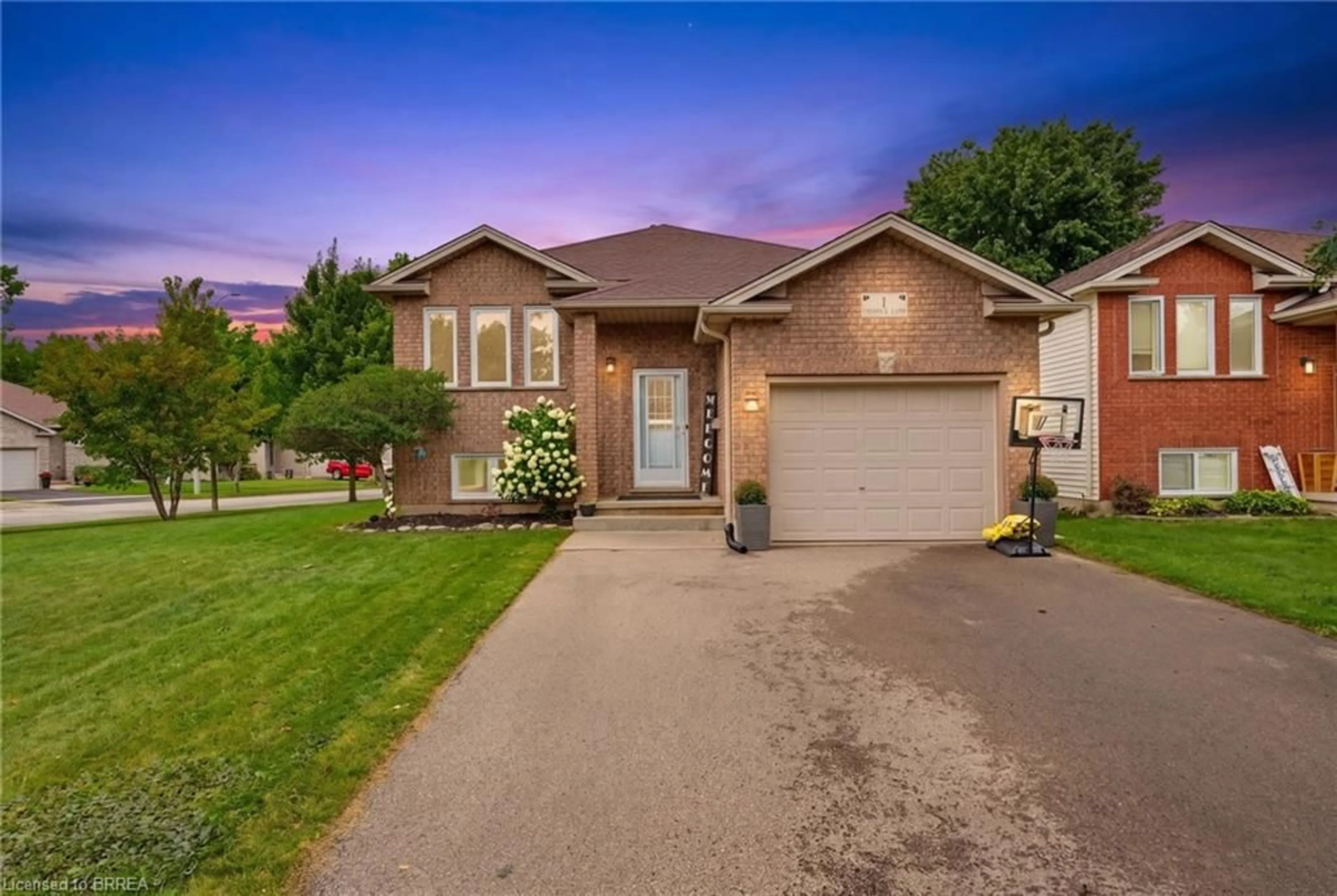 Home with brick exterior material, street for 1 Limerick Lane, Brantford Ontario N3T 6K8