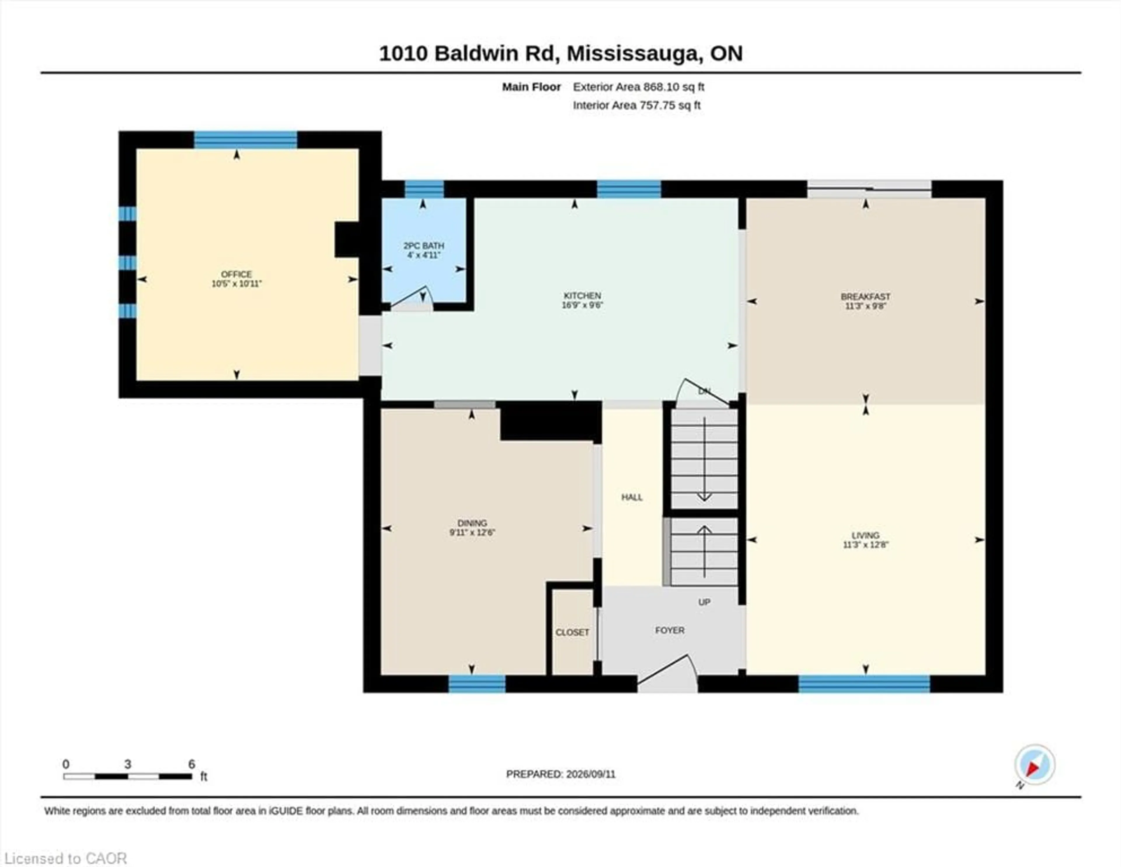 Floor plan for 1010 Baldwin Rd, Mississauga Ontario L4Y 1J2