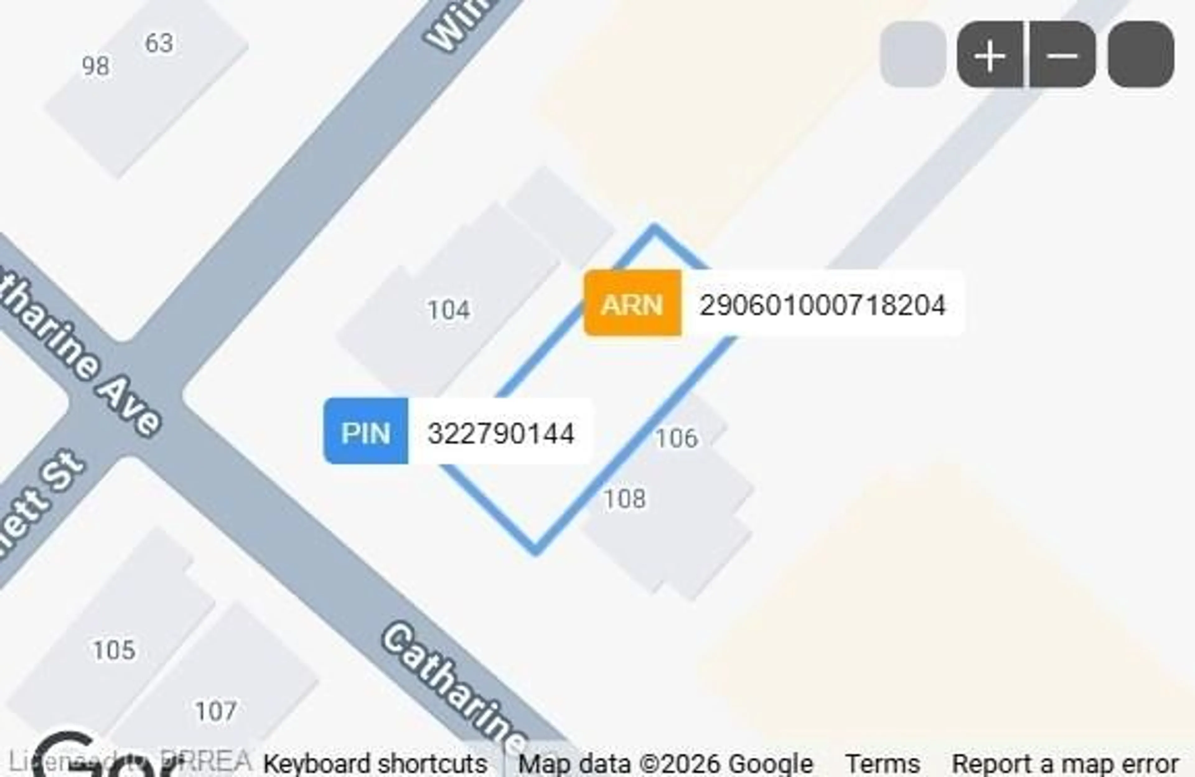 Picture of a map for 106 Catharine Ave, Brantford Ontario N3T 1X9