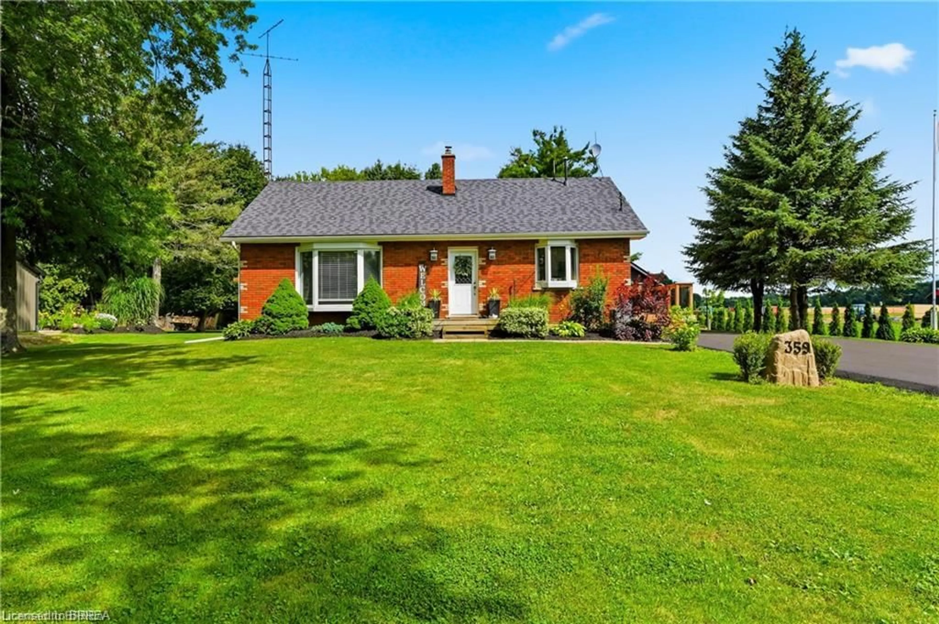 Home with brick exterior material, street for 359 German School Rd, Paris Ontario N3L 3E1