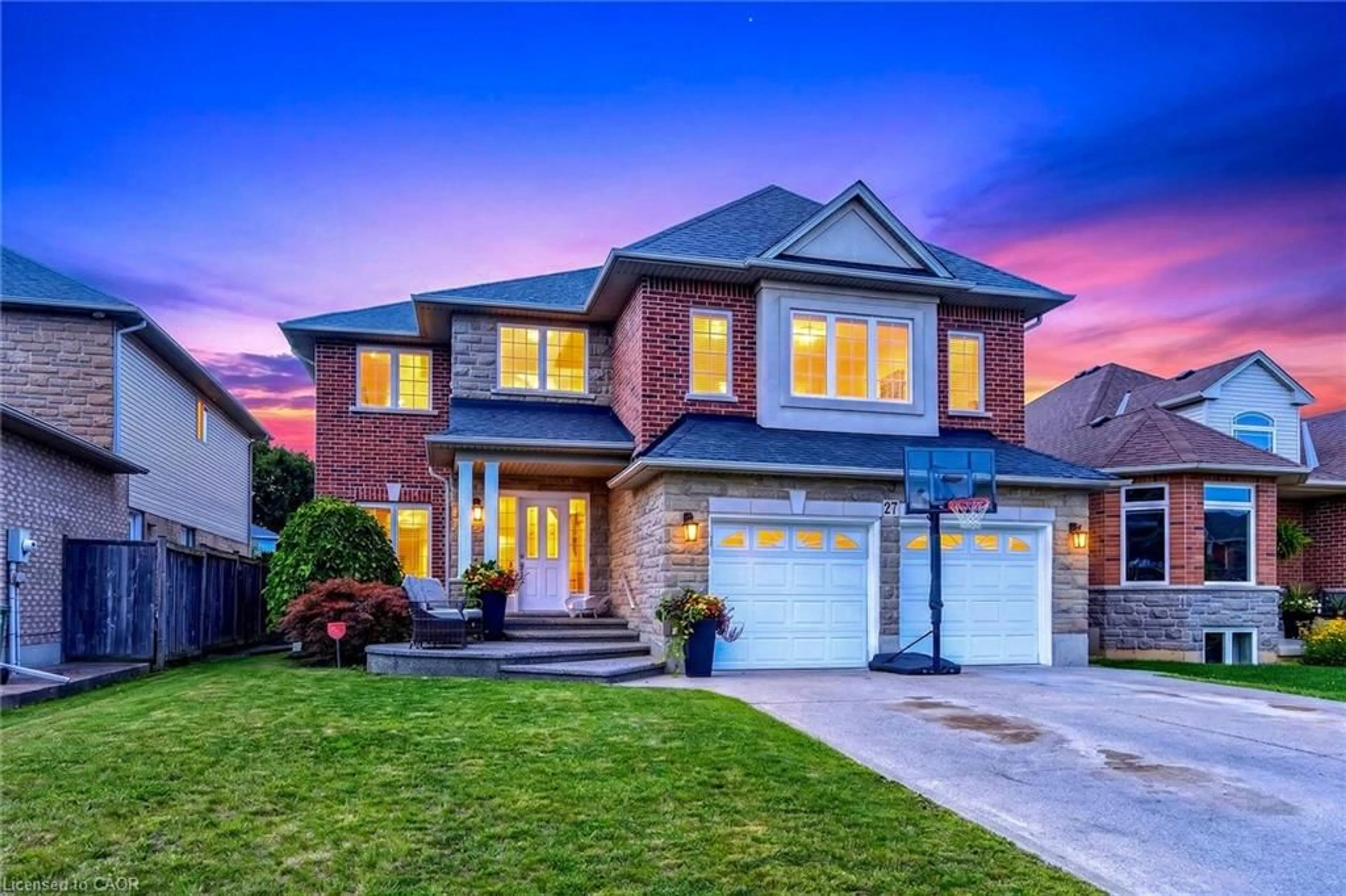 Home with brick exterior material, street for 27 Garth Trails Cres, Hamilton Ontario L9B 2X1