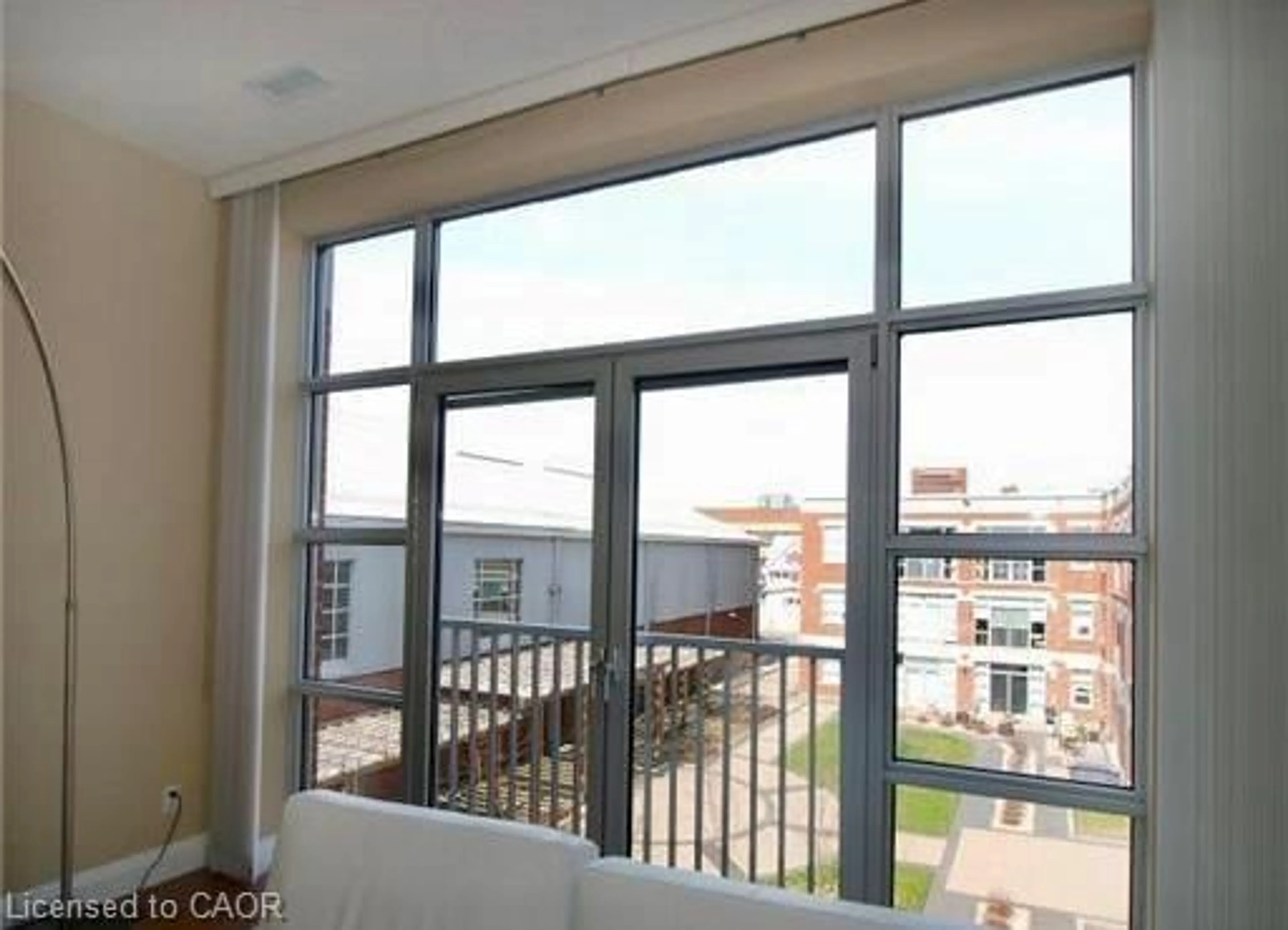 Balcony in the apartment, city buildings view from balcony for 165 Duke St #309, Kitchener Ontario N2H 6T8