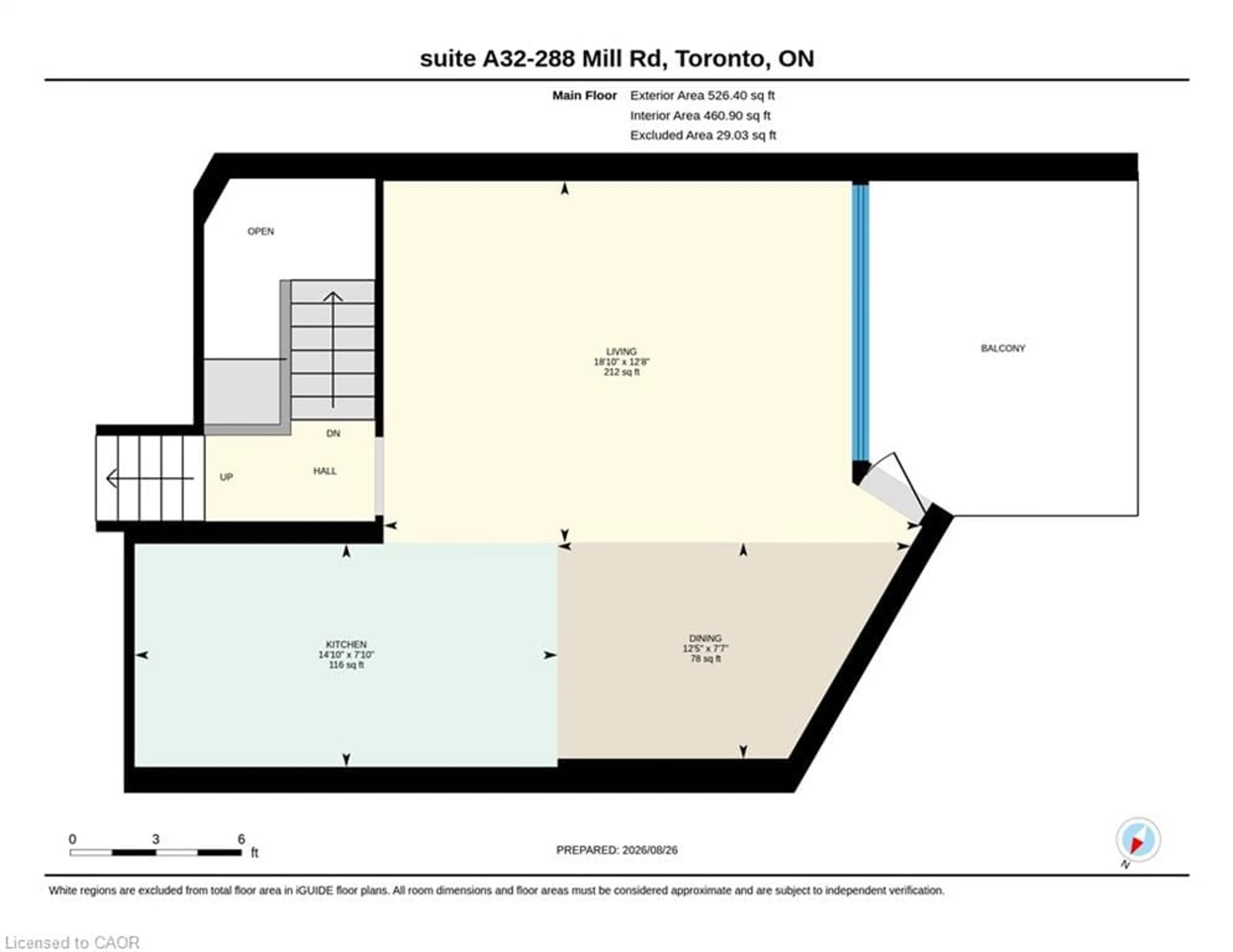 Floor plan for 288 Mill Rd #A32, Etobicoke Ontario M9C 4X7
