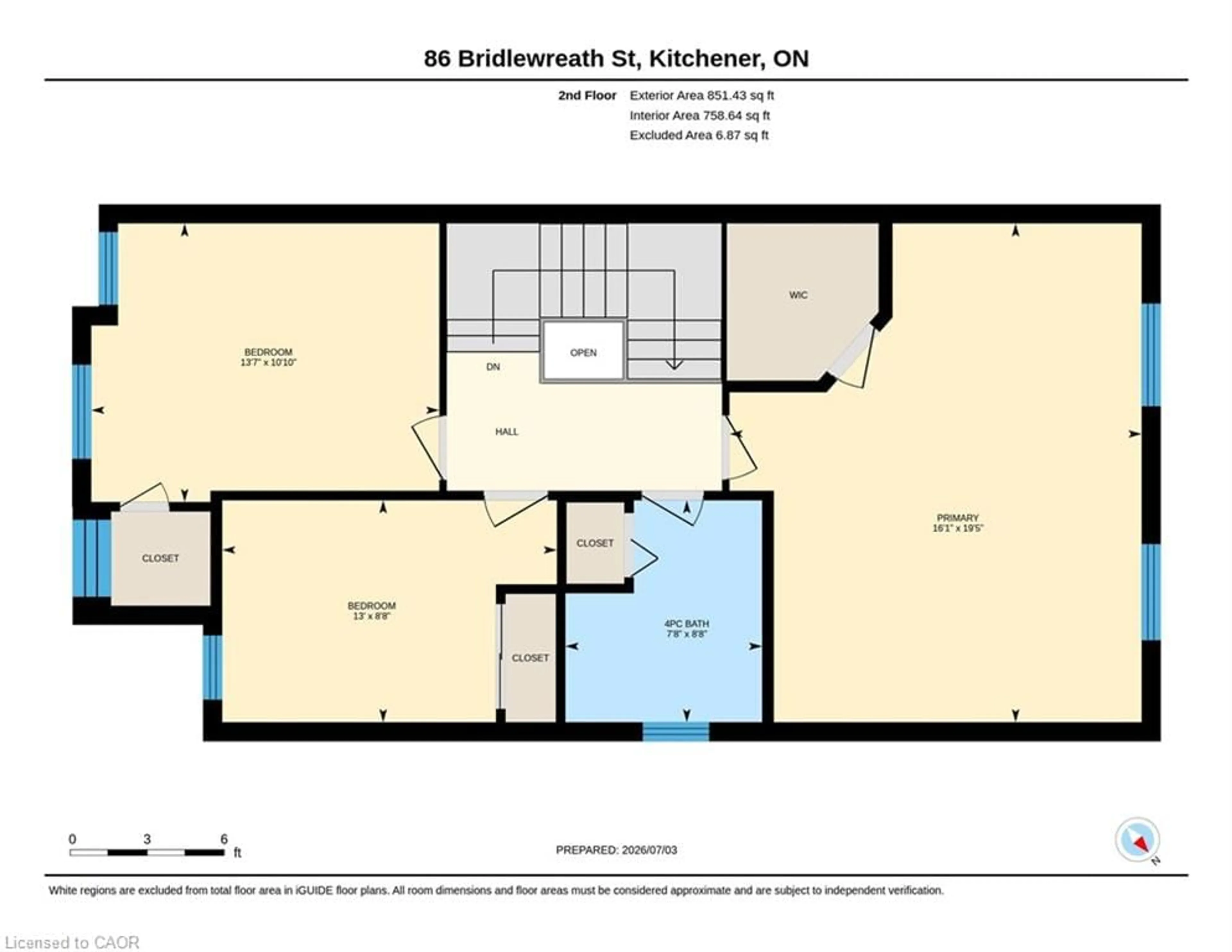 Floor plan for 86 Bridlewreath St, Kitchener Ontario N2E 3V6