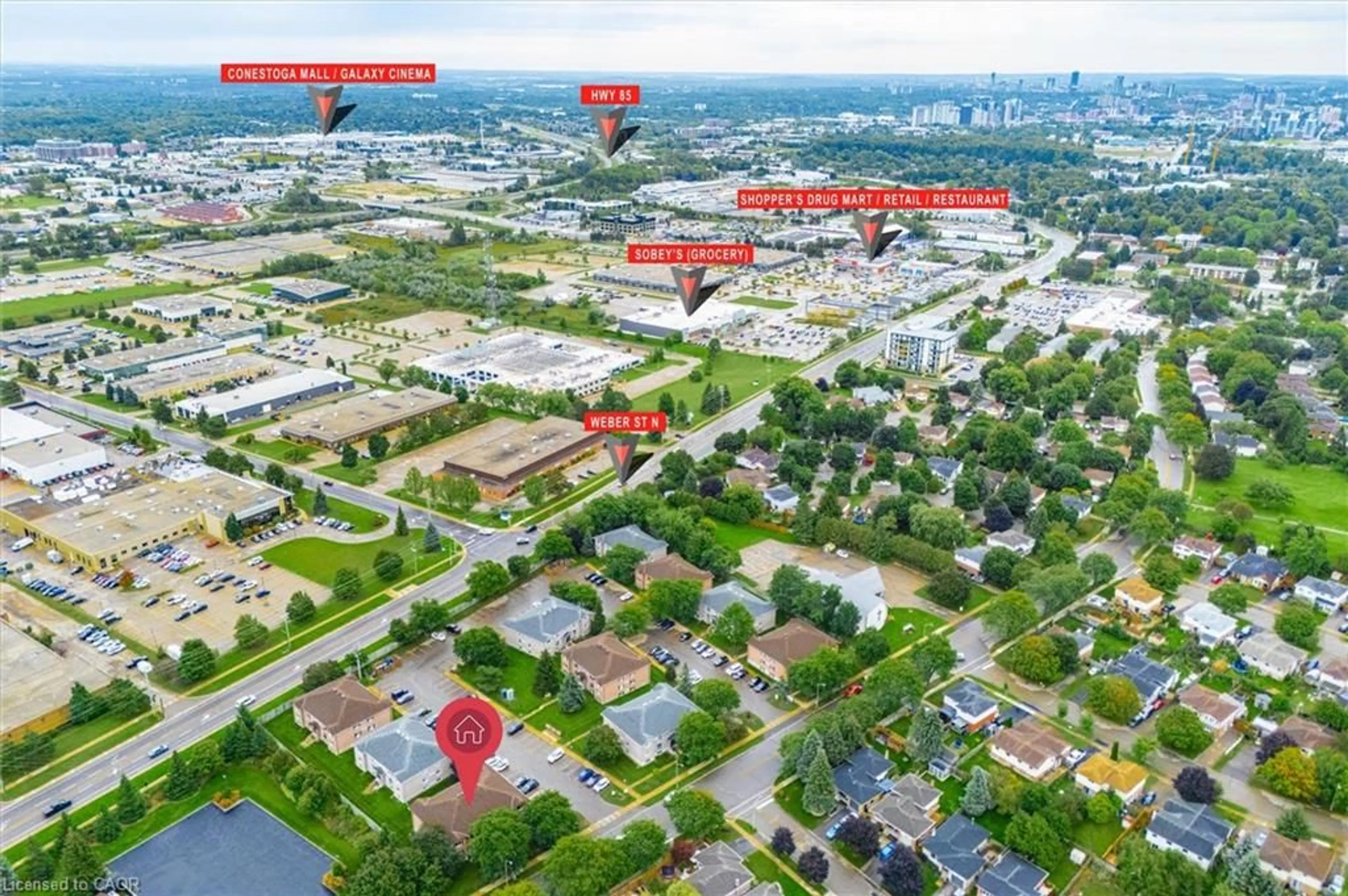 A pic from outside/outdoor area/front of a property/back of a property/a pic from drone, city buildings view from balcony for 339 Northlake Dr #8, Waterloo Ontario N2V 1Z1