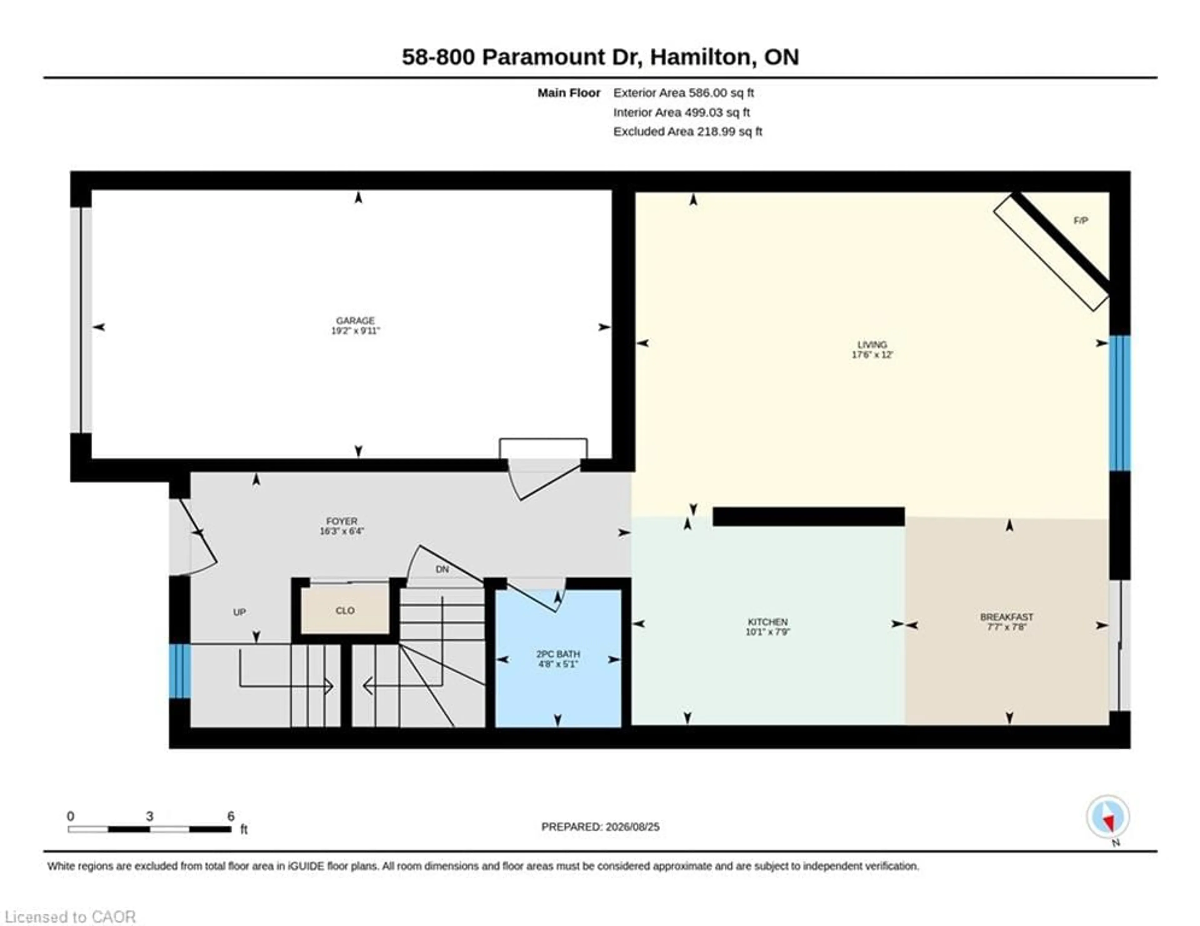 Floor plan for 800 Paramount Dr #58, Hamilton Ontario L8J 3V8