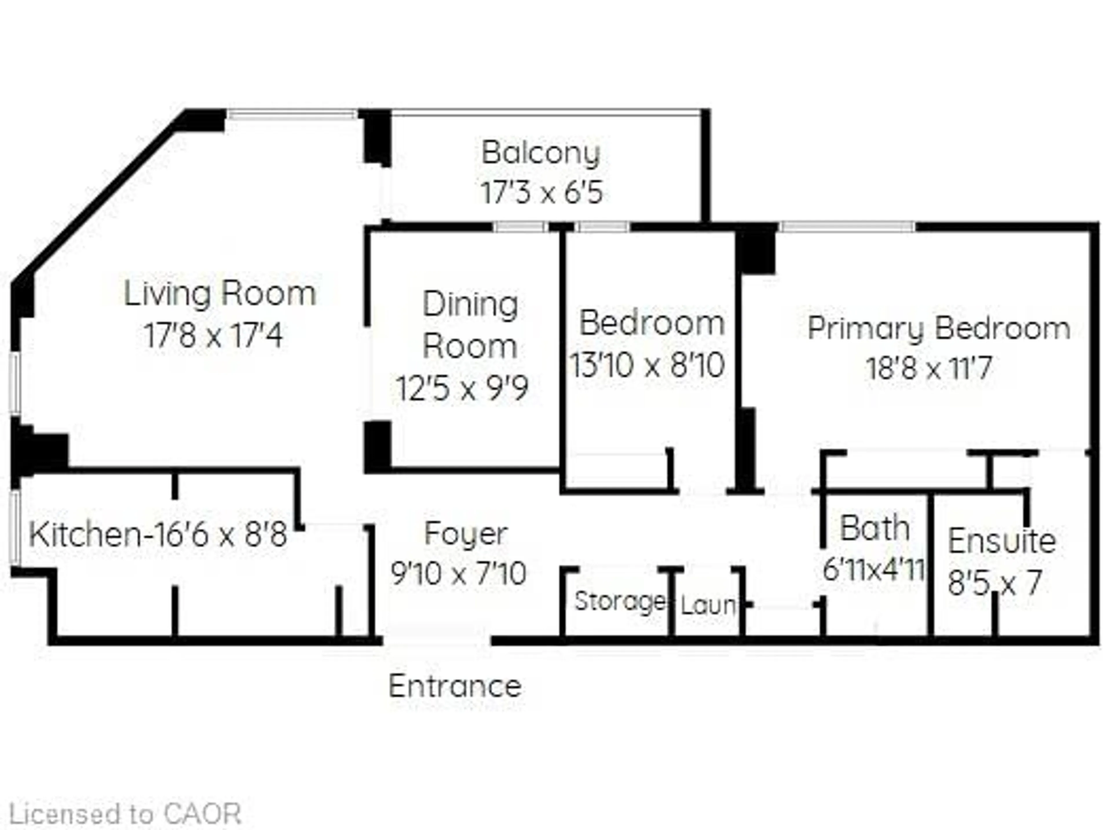 Floor plan for 222 Jackson St #706, Hamilton Ontario L8P 4S5