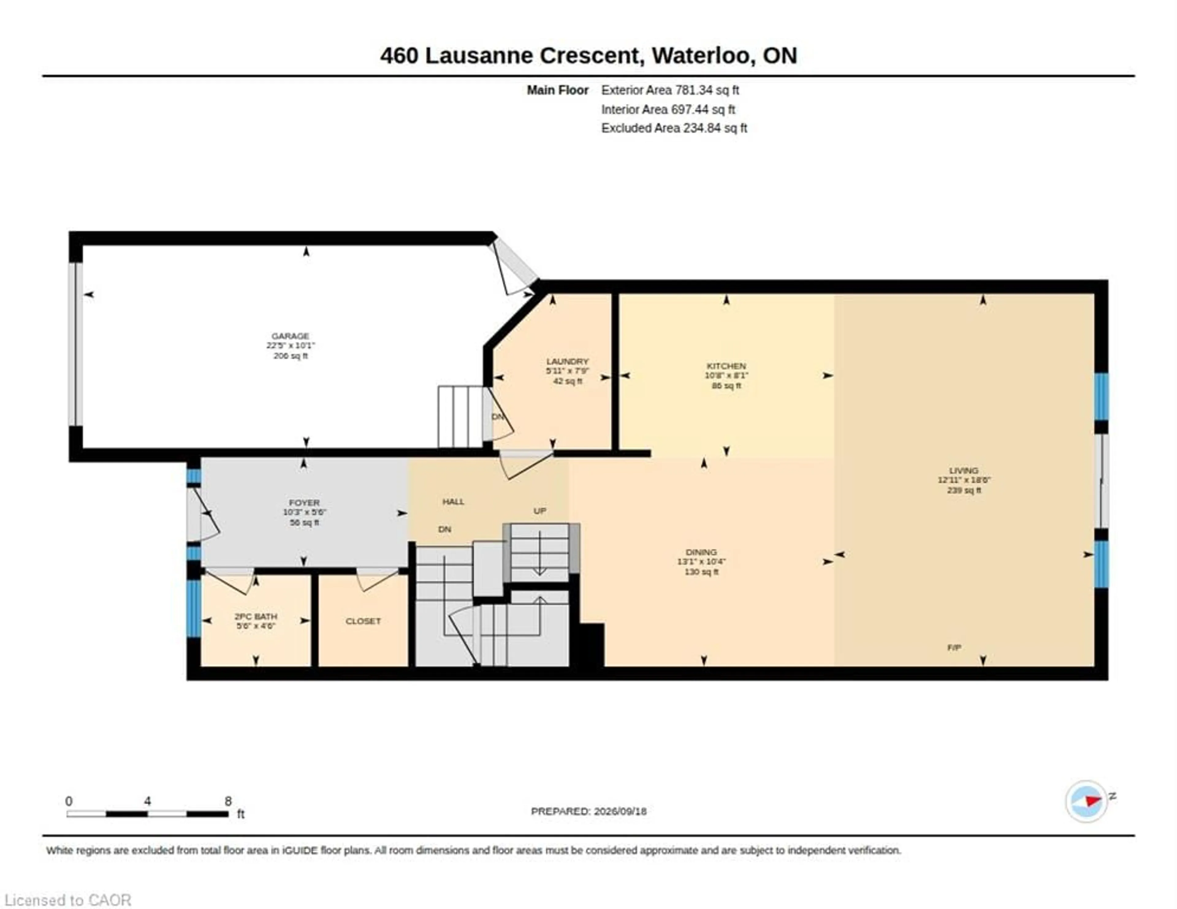 Floor plan for 460 Lausanne Cres, Waterloo Ontario N2T 2X4