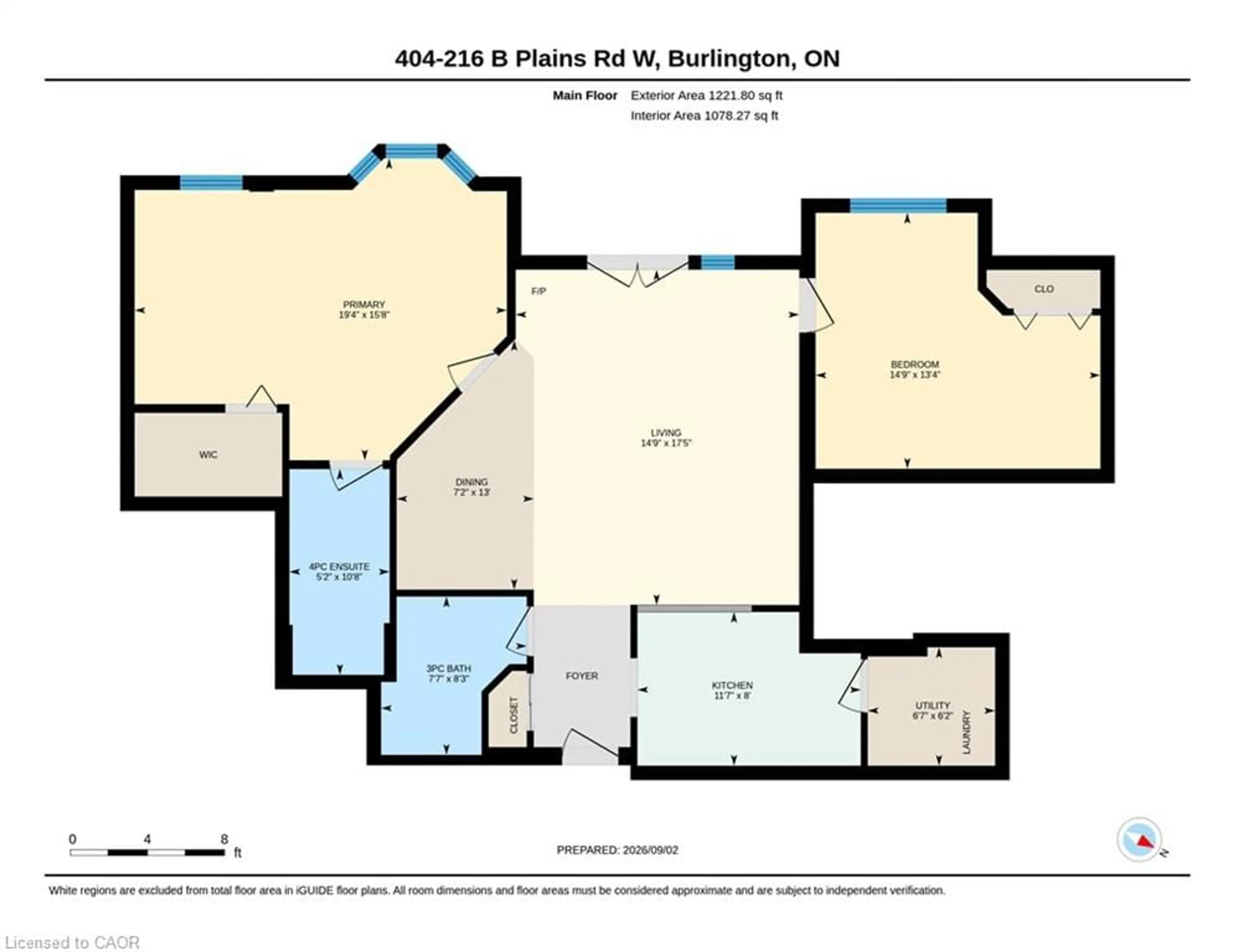 Floor plan for 216 Plains Rd #B404, Burlington Ontario L7T 1G2