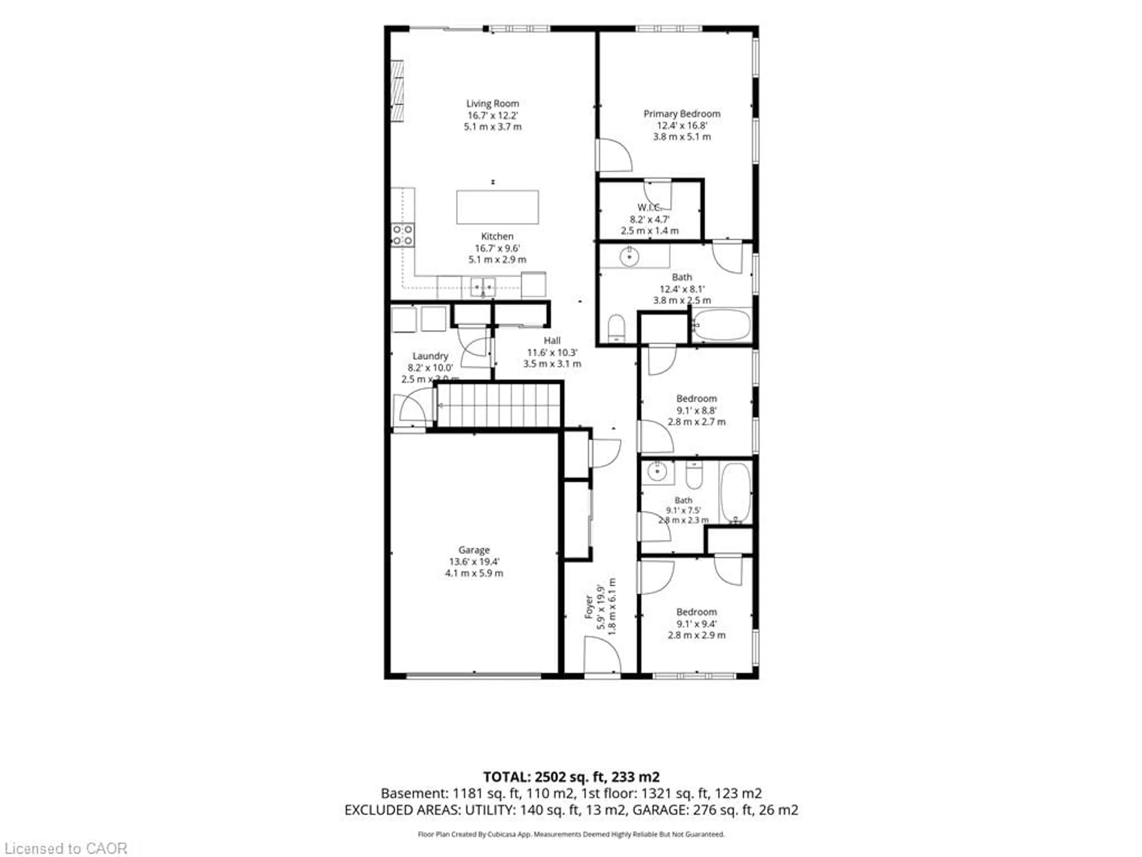 Floor plan for 16 Brookfield Lane, Simcoe Ontario N3Y 0E8