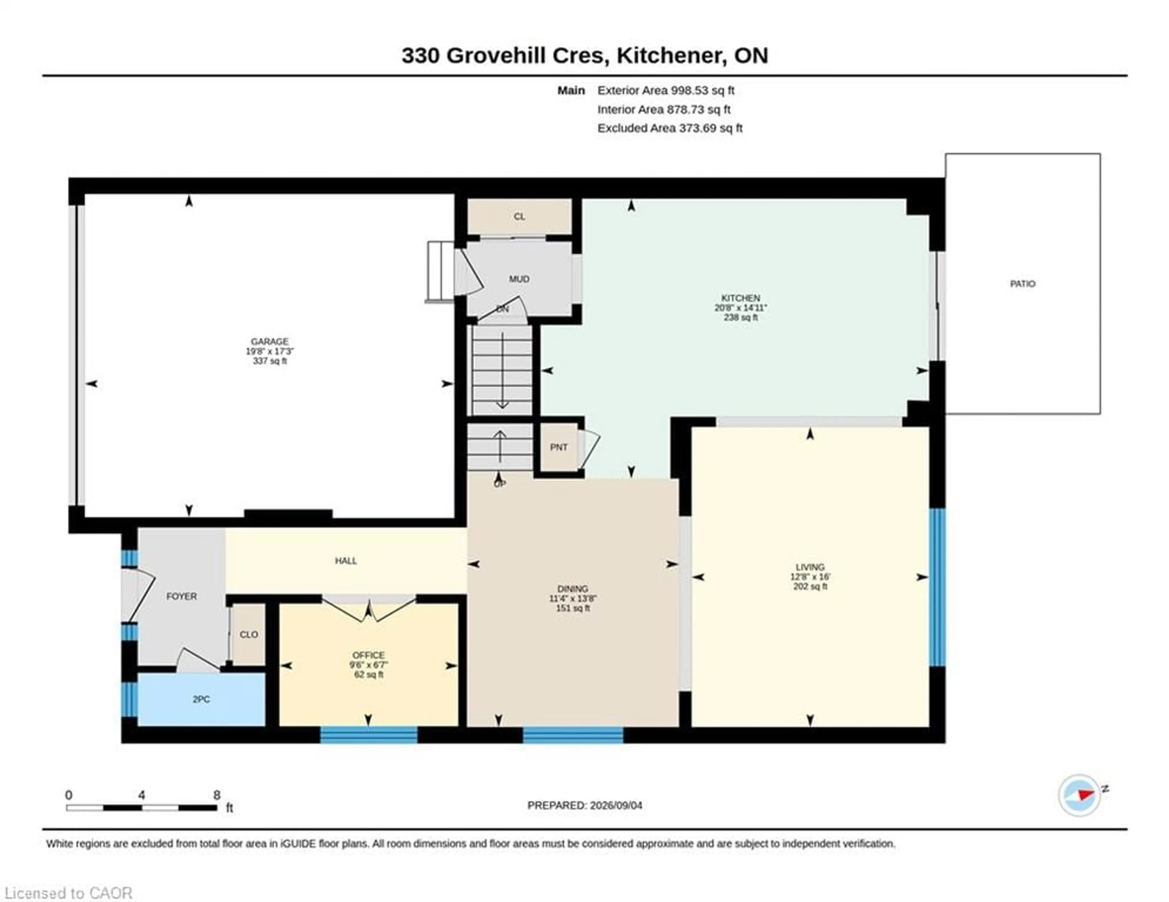 Floor plan for 330 Grovehill Cres, Kitchener Ontario N2R 0K2