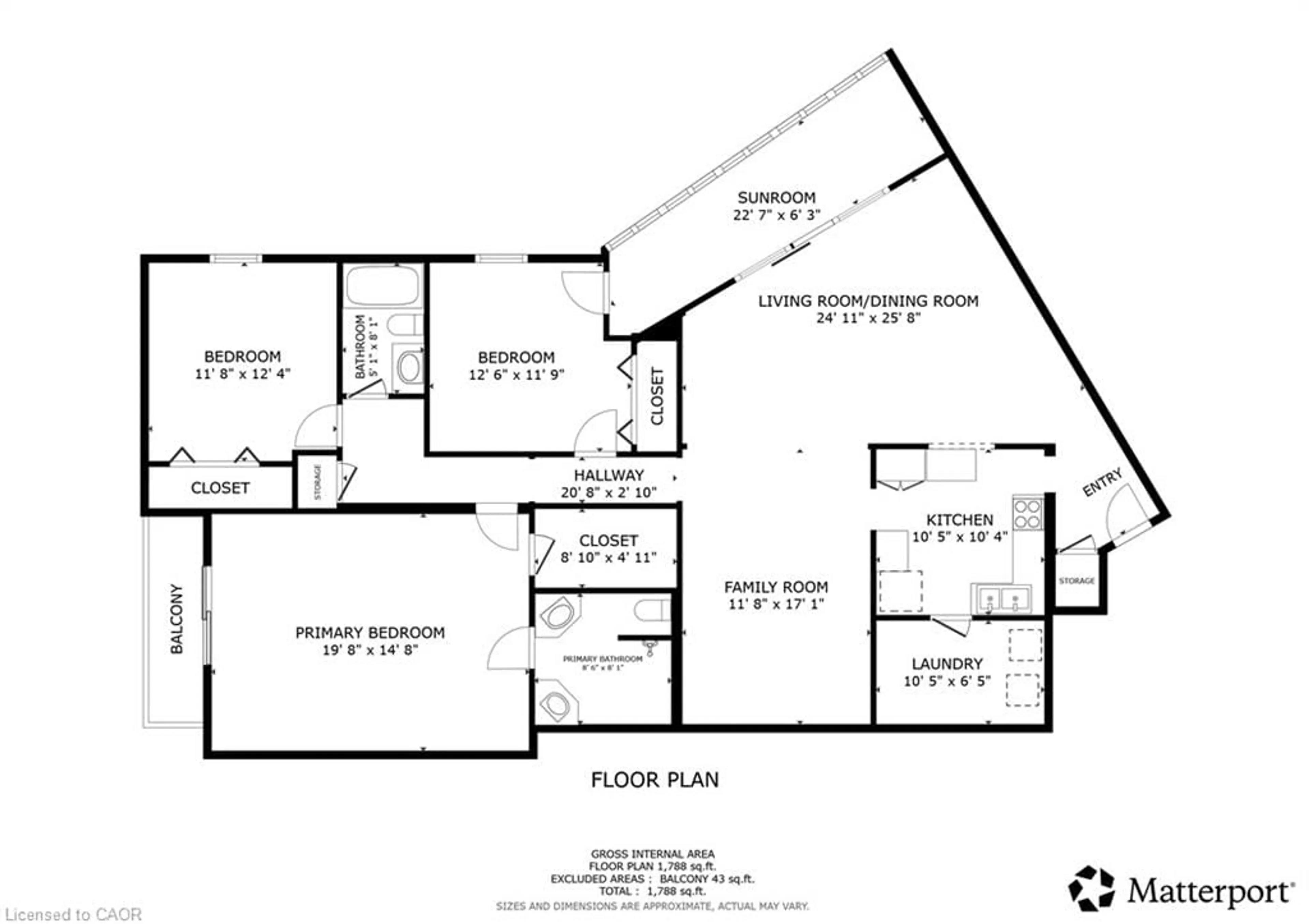 Floor plan for 250 Glenridge Dr #401, Waterloo Ontario N2J 4H8