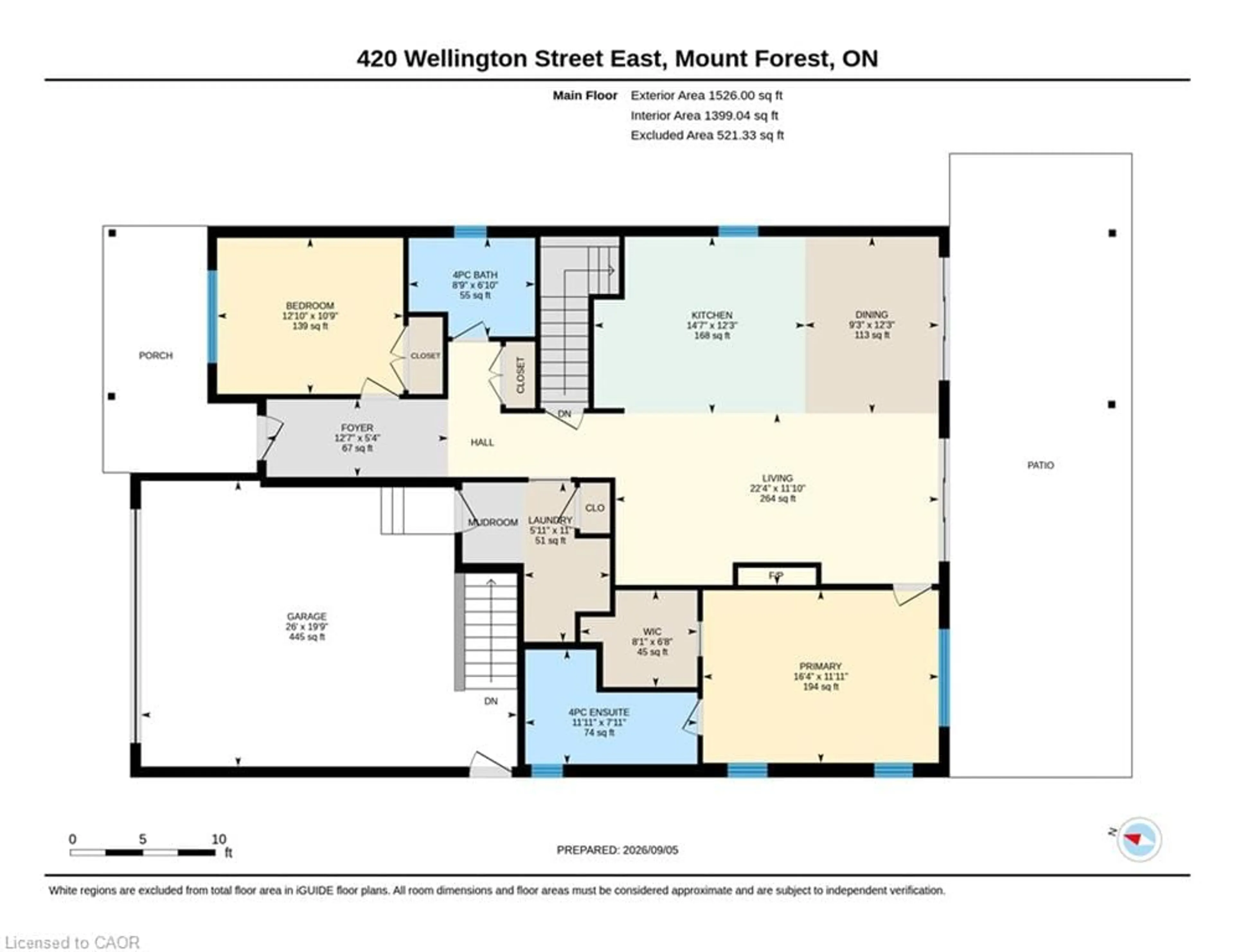 Floor plan for 420 Wellington St, Mount Forest Ontario N0G 2L4